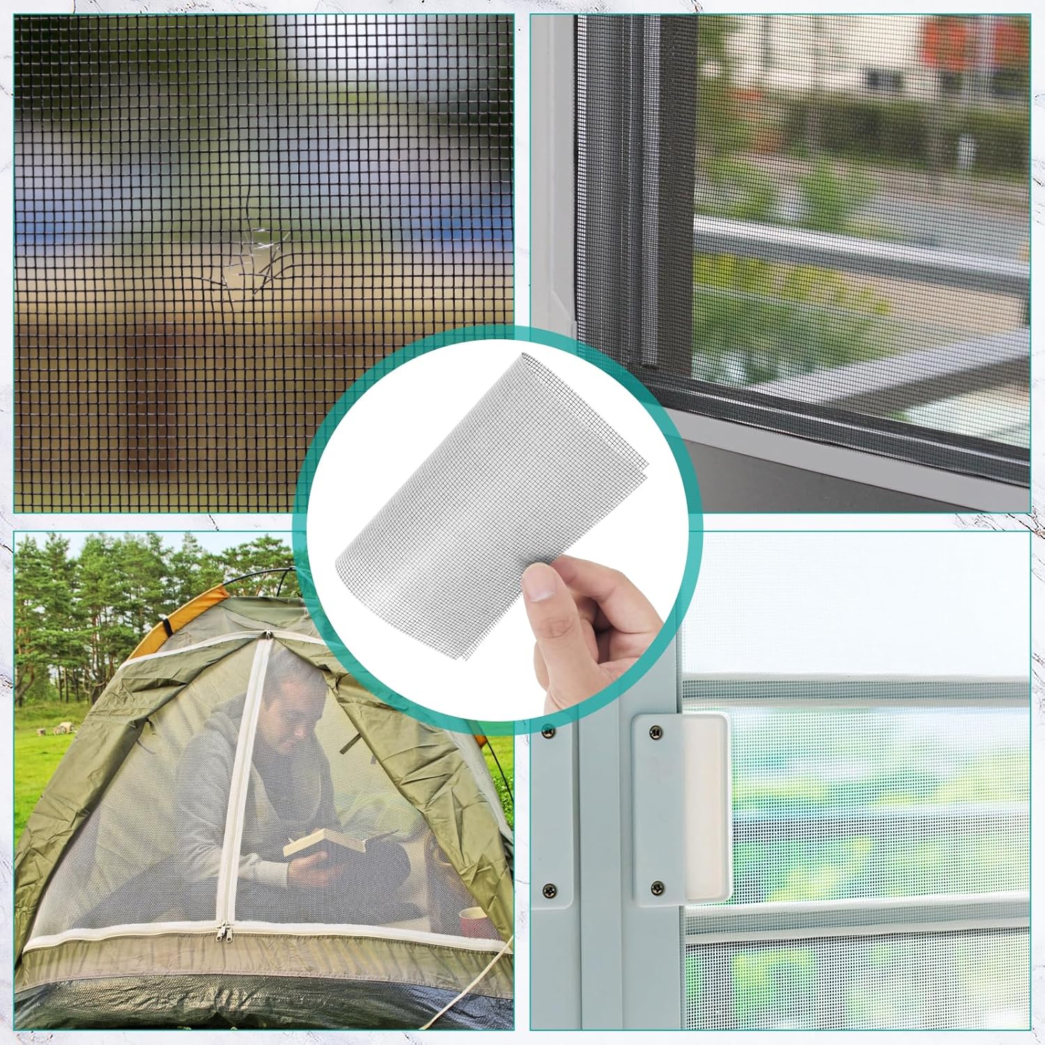 Juego de 20 parches de reparación de pantallas de ventana, cinta de reparación de pantalla autoadhesiva de 5 x 7 pulgadas, parches de repuesto de