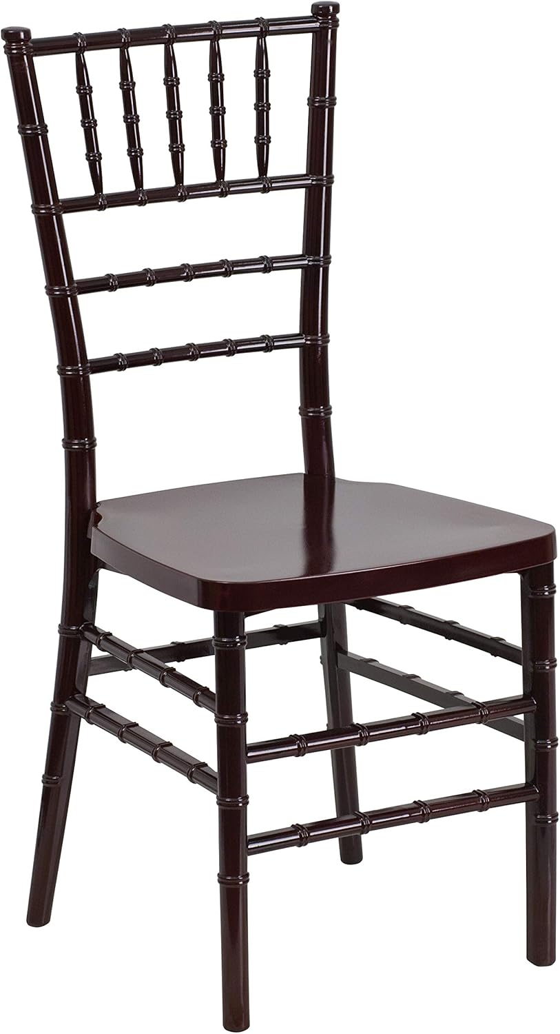 Flash Furniture HERCULES PREMIUM Series Silla apilable de resina de caoba Chiavari