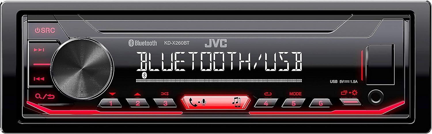 JVC Receptor de medios digitales KD-X260BT con BluetoothUSBEQ de 13 bandas, (modelo 2018 – descontinuado por el fabricante)