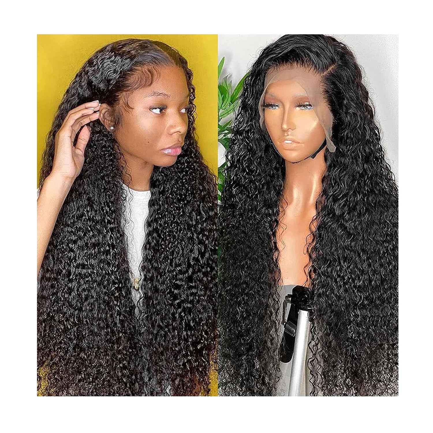 Sandistore Pelucas de cabello humano de grado para mujeres negras, pelucas brasileñas sin pegamento con abuelitos de aspecto natural