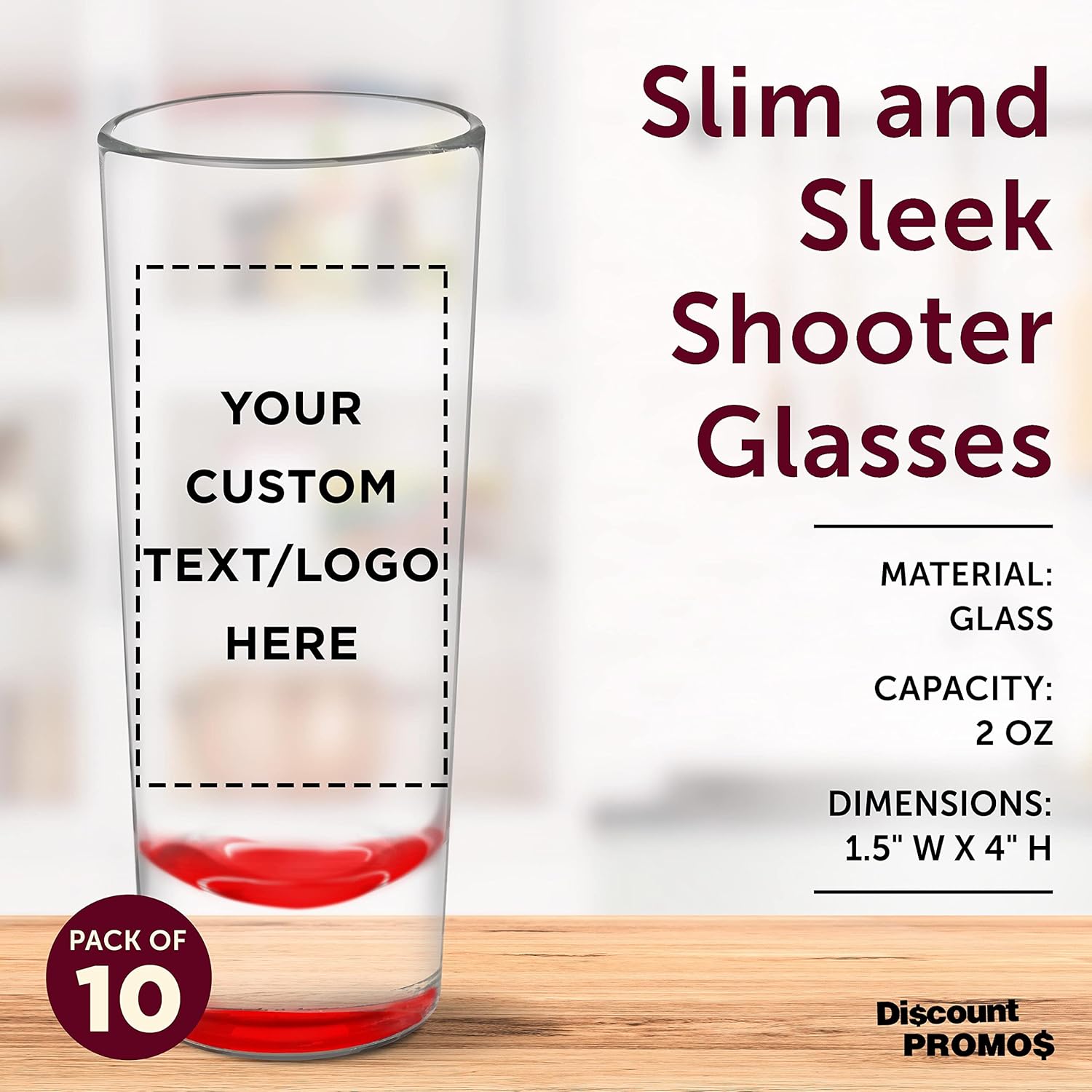 Juego de 10 vasos de chupito personalizados Cordial Shooter de 2 onzas, paquete personalizado a granel, ideal para cumpleaños, fiestas, eventos en
