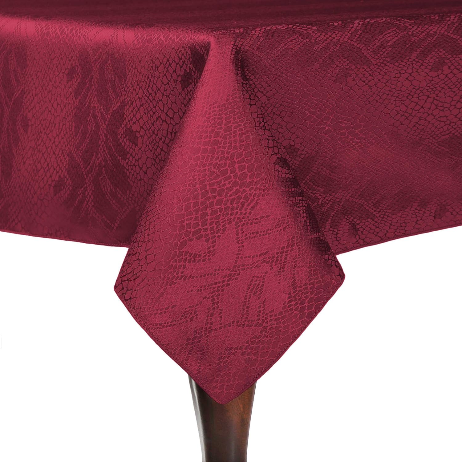 ULTIMATE TEXTILE Modern Damask Kenya – Mantel rectangular (54 x 96 pulgadas), color rojo burdeos