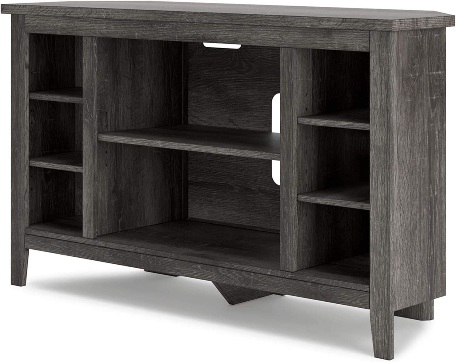 Signature Design by Ashley Arlenbry – Moderno mueble esquinero para TV con opción de chimenea y se adapta a televisores de hasta 48 pulgadas, color