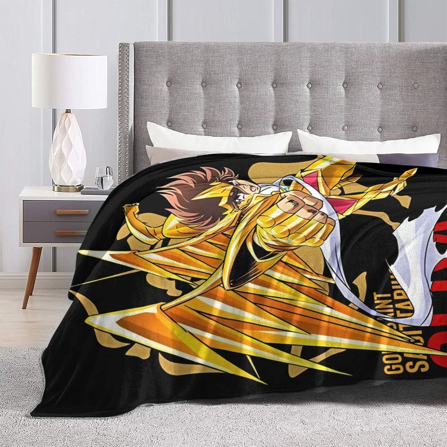 Saint Seiya – Manta de franela súper suave de microforro polar ultrasuave para sofá, cama, sofá, viajes, campamento, 80 x 60 pulgadas
