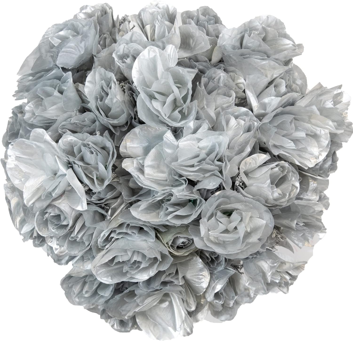 Season’s Need – Flores artificiales brillantes plateadas, decoración de 84 cabezas, aspecto real con tallo para ramos de boda, centros de mesa,