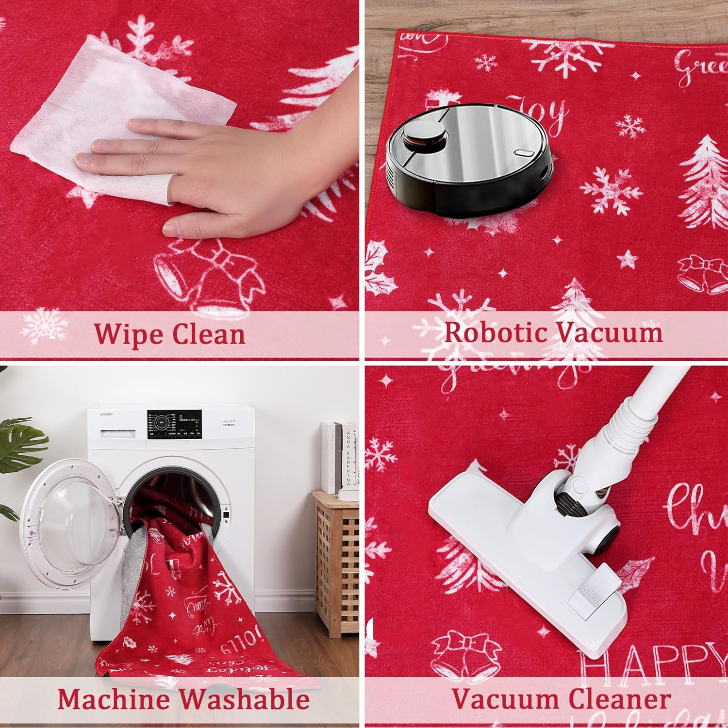 Tapete de Navidad de 2 x 3 pulgadas, tapete decorativo de bienvenida de invierno, antideslizante, lavable, para baño, cocina, entrada, interior y