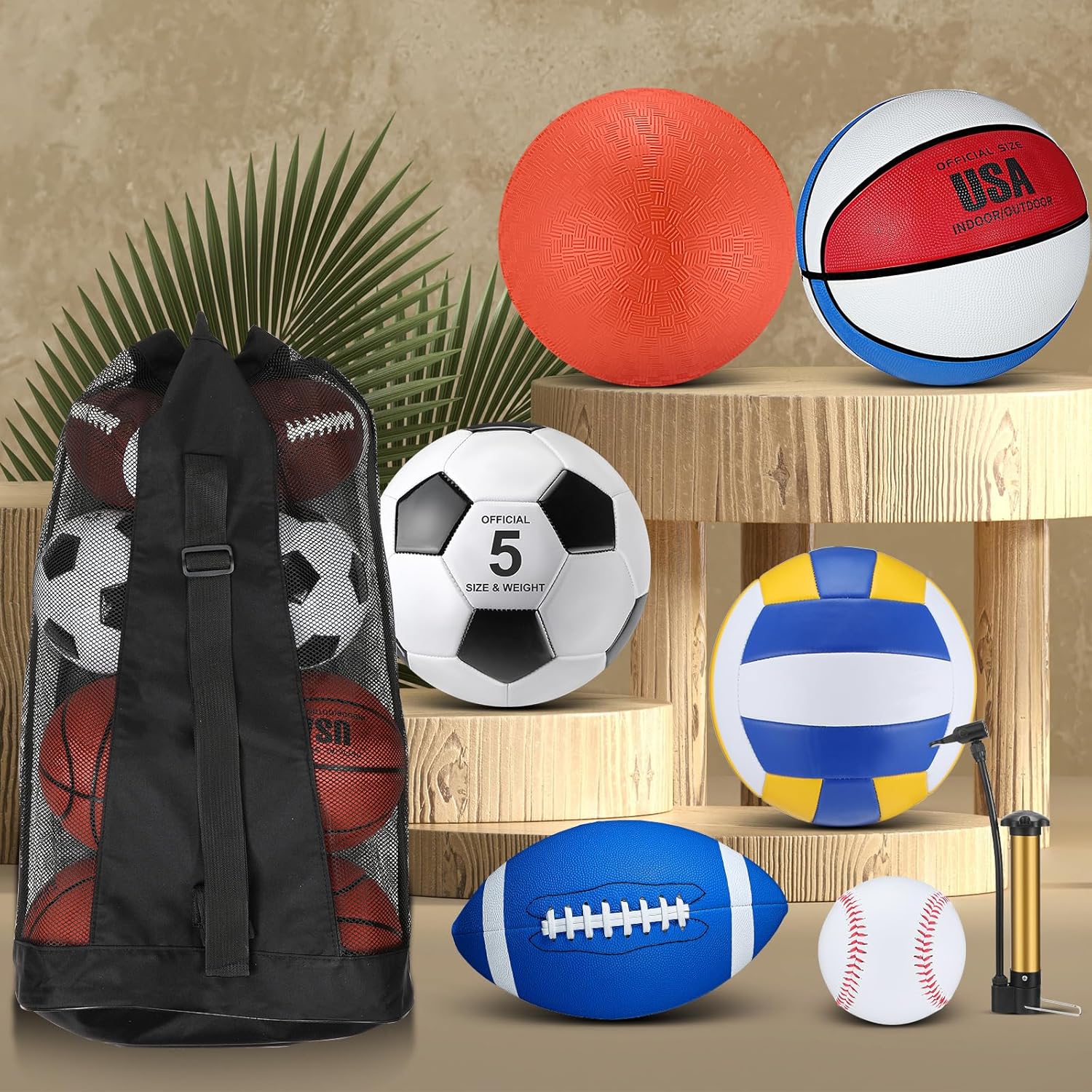 Juego de 36 pelotas deportivas a granel para Navidad, tamaño oficial, baloncesto, fútbol, voleibol, fútbol, parque infantil, equipo deportivo para