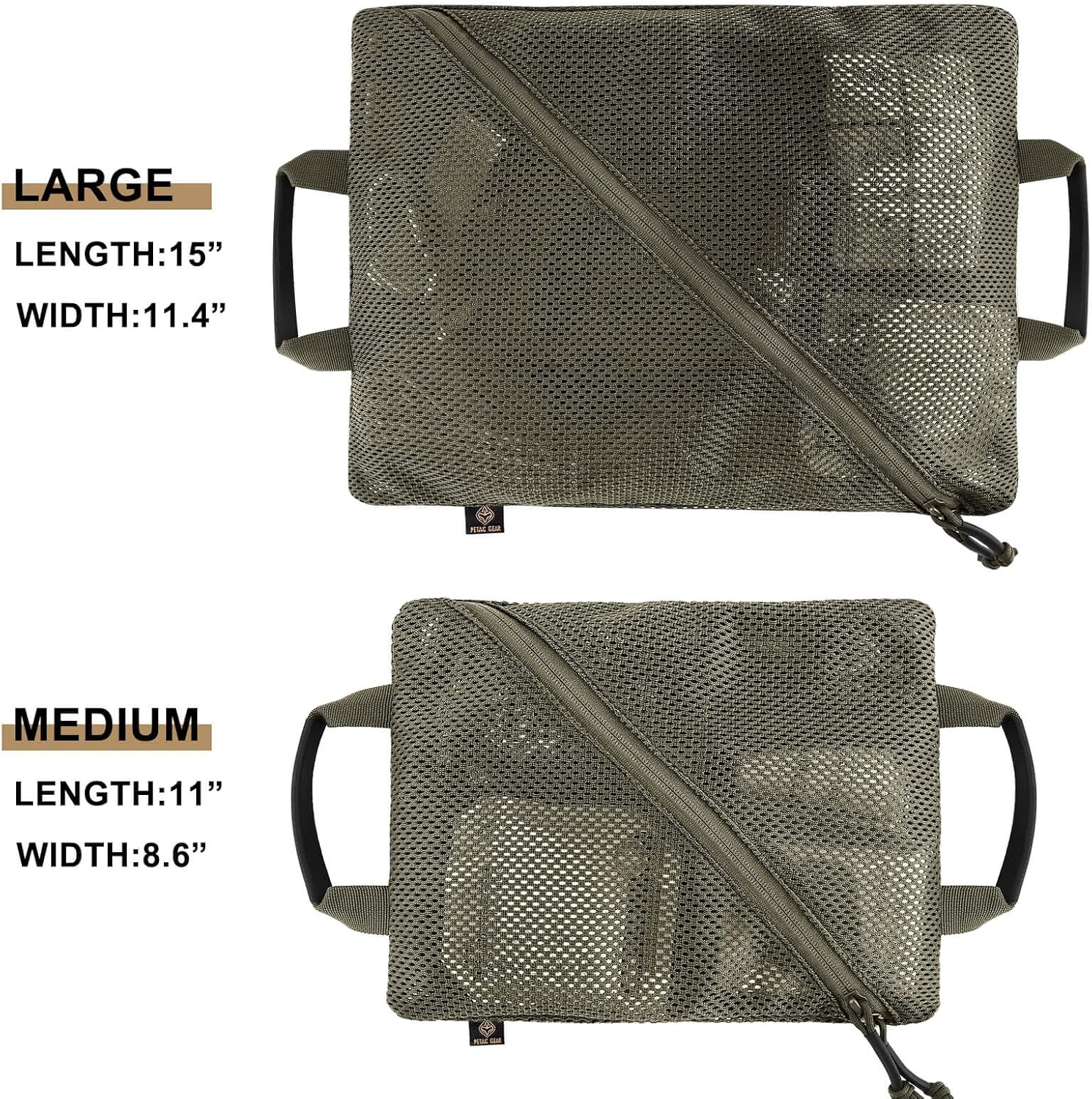 PETAC GEAR Conjunto de bolsa de malla de almacenamiento táctico,Insertar bolsillos modulares de administración de utilidad,Organizador de viaje EDC