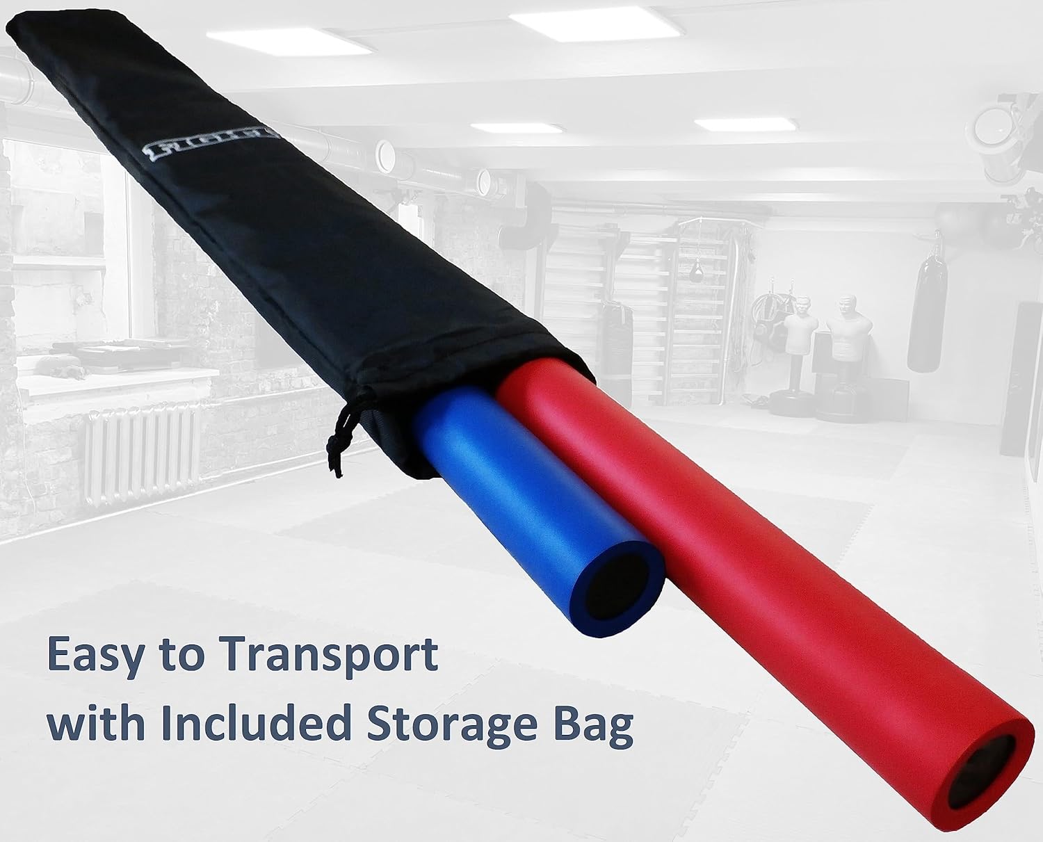 F.A.L. product Martial Arts Equipment Foam Padded Sticks with Carry Bag Case Set 2 Pieces
