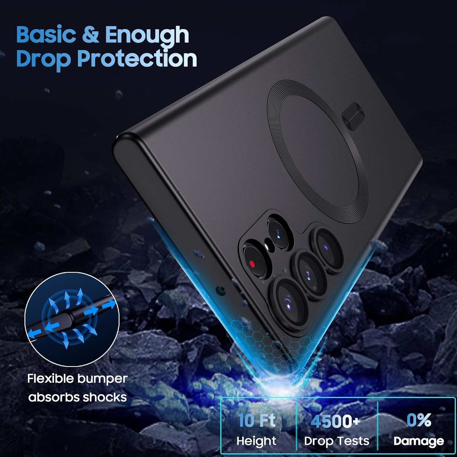 Funda mate para Samsung Galaxy S22 Ultra, compatible con MagSafe, funda magnética delgada con protector de lente de cámara integrado, carcasa a