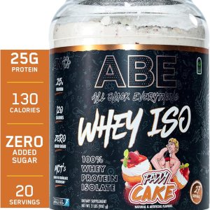 ABE Whey ISO – All Black Everything 100% aislado de proteína de suero con trozos de fresas reales  Después del entrenamiento, 0.88 onzas de ABE Whey ISO – All Black Everything 100% aislado de proteína de suero con trozos de fresas reales  Después del entrenamiento, 0.88 onzas de