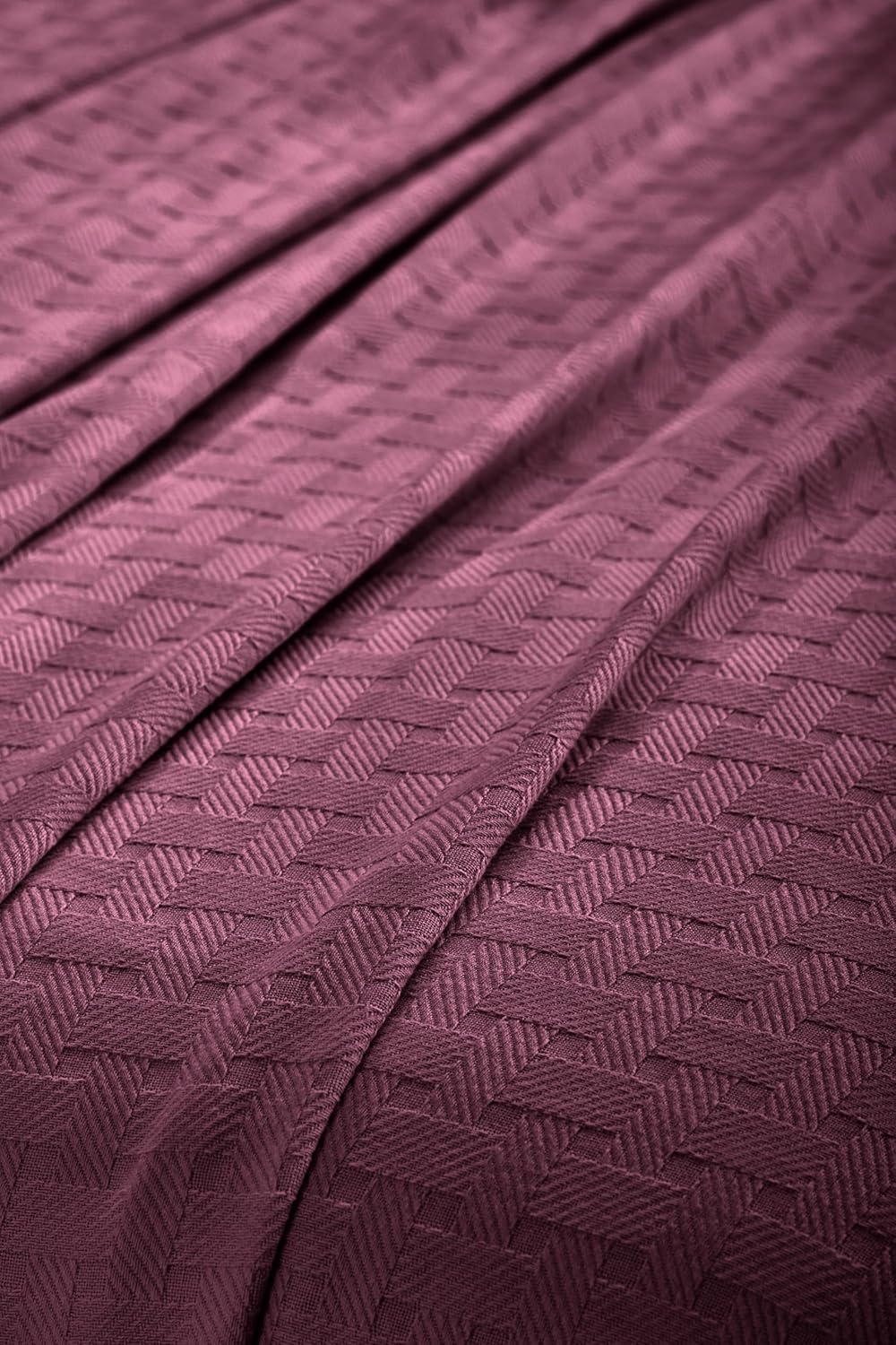 Manta 100% algodón Superior, textura diseño de tejido, para todas las estaciones, Algodón, Ciruela, gemelo