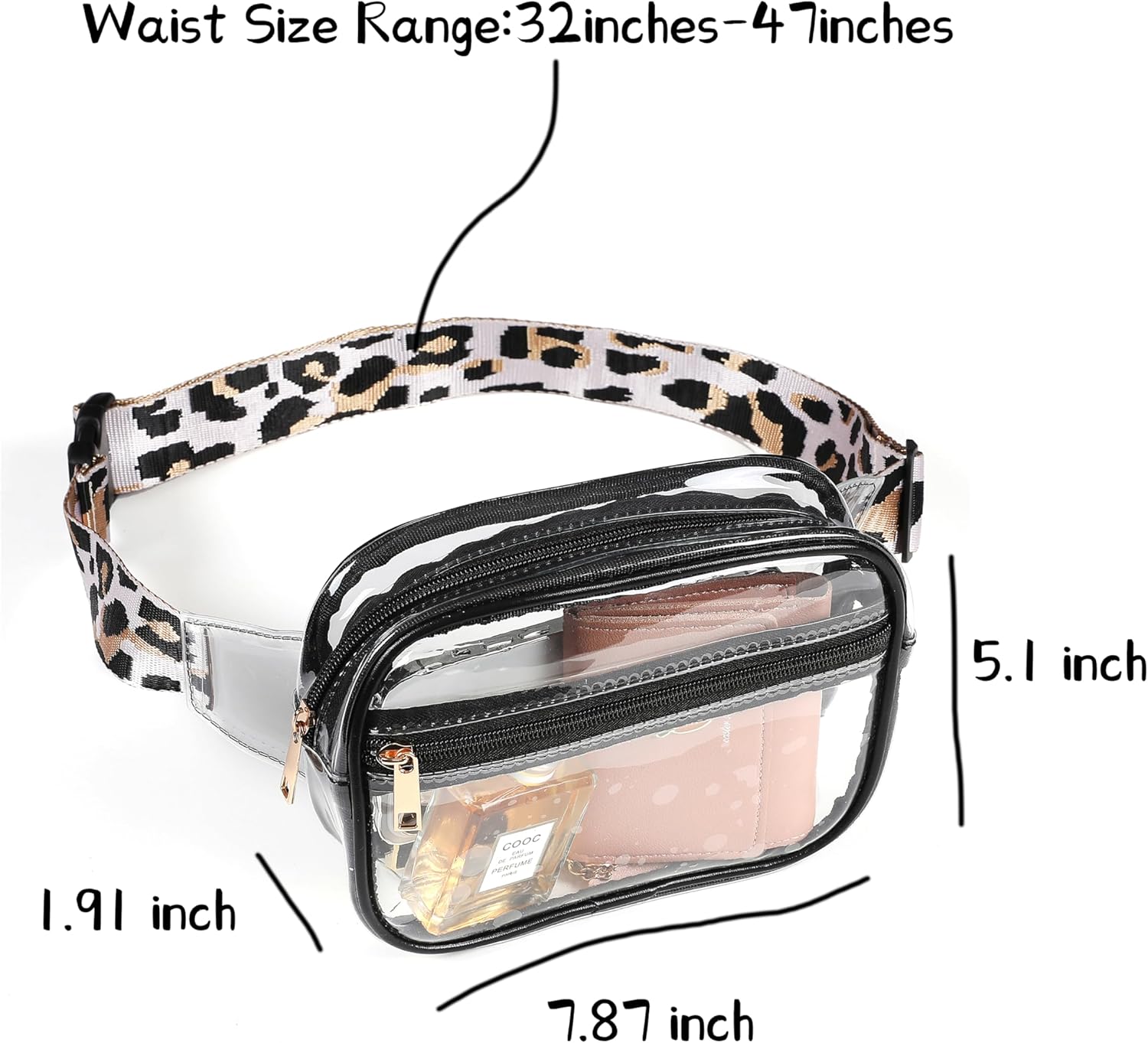 Oufegm Bolso cruzado transparente aprobado para estadios, bolso transparente para mujeres y hombres, bolso de hombro para conciertos y eventos