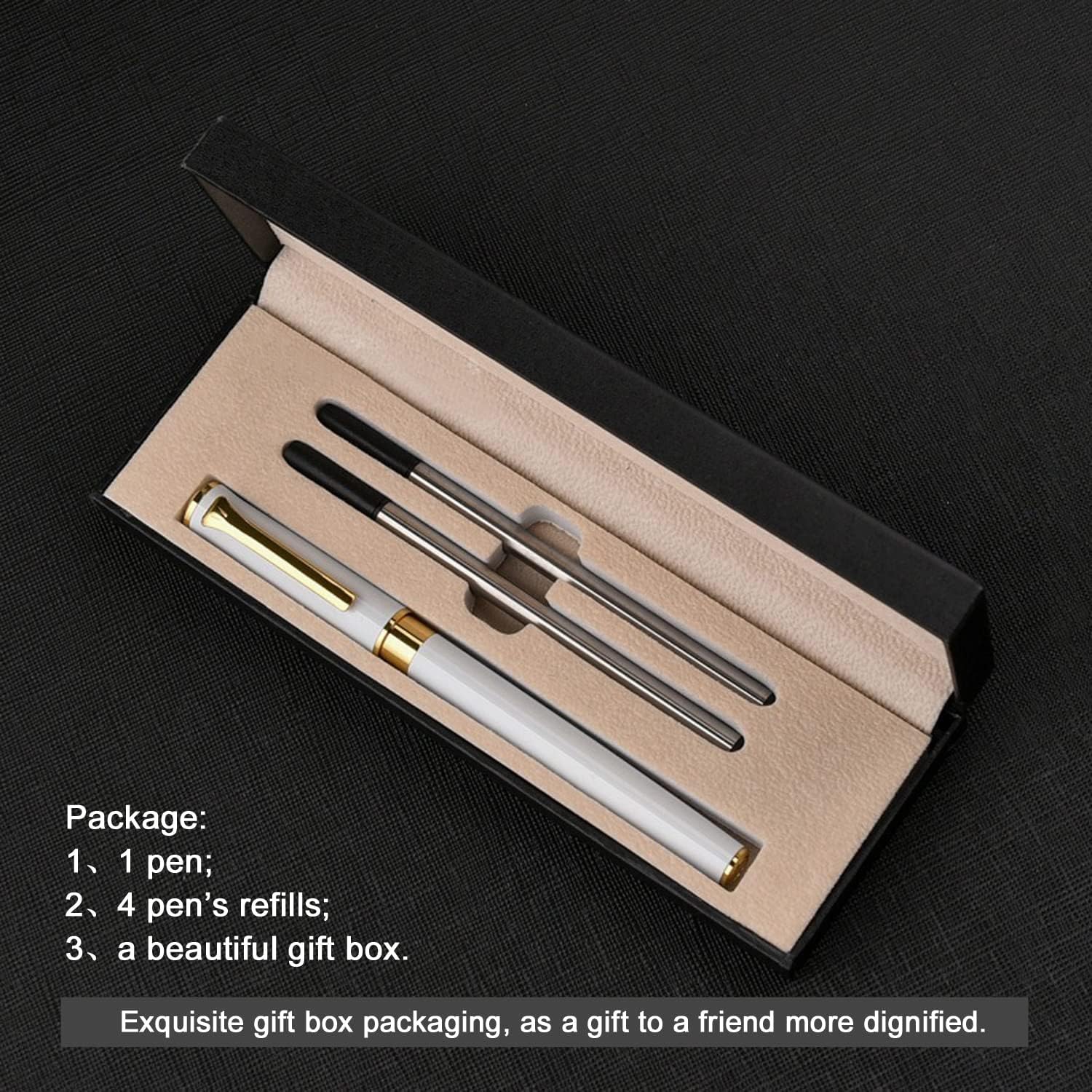 Bolígrafo de lujo, línea de recambio negro, ancho de 0.020 in, el mejor regalo de bolígrafo de oficina para hombres y mujeres, ejecutivo