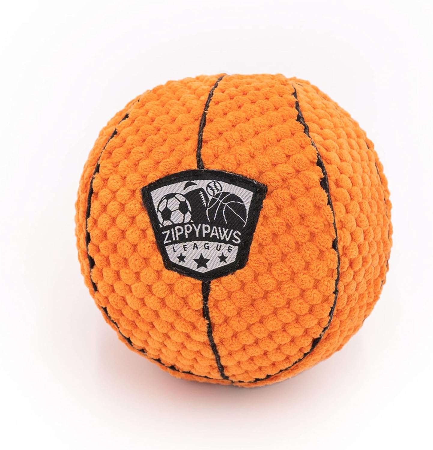 ZippyPaws SportsBallz – Juguete de baloncesto de felpa para perros, pelotas chirriantes suaves para perros, para interiores y exteriores, juguetes
