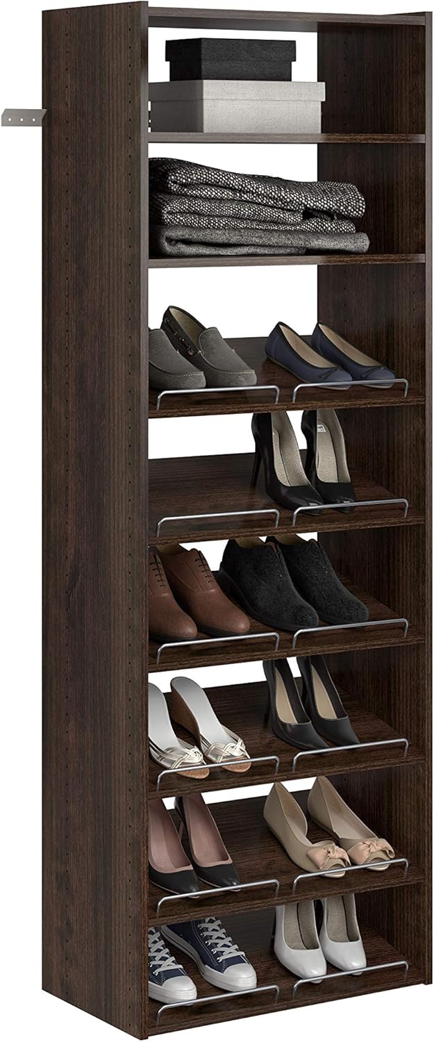 Easy Track PH36-TR Living Essentials – Torre de almacenamiento de zapatos, organizador de armario de madera, trufa