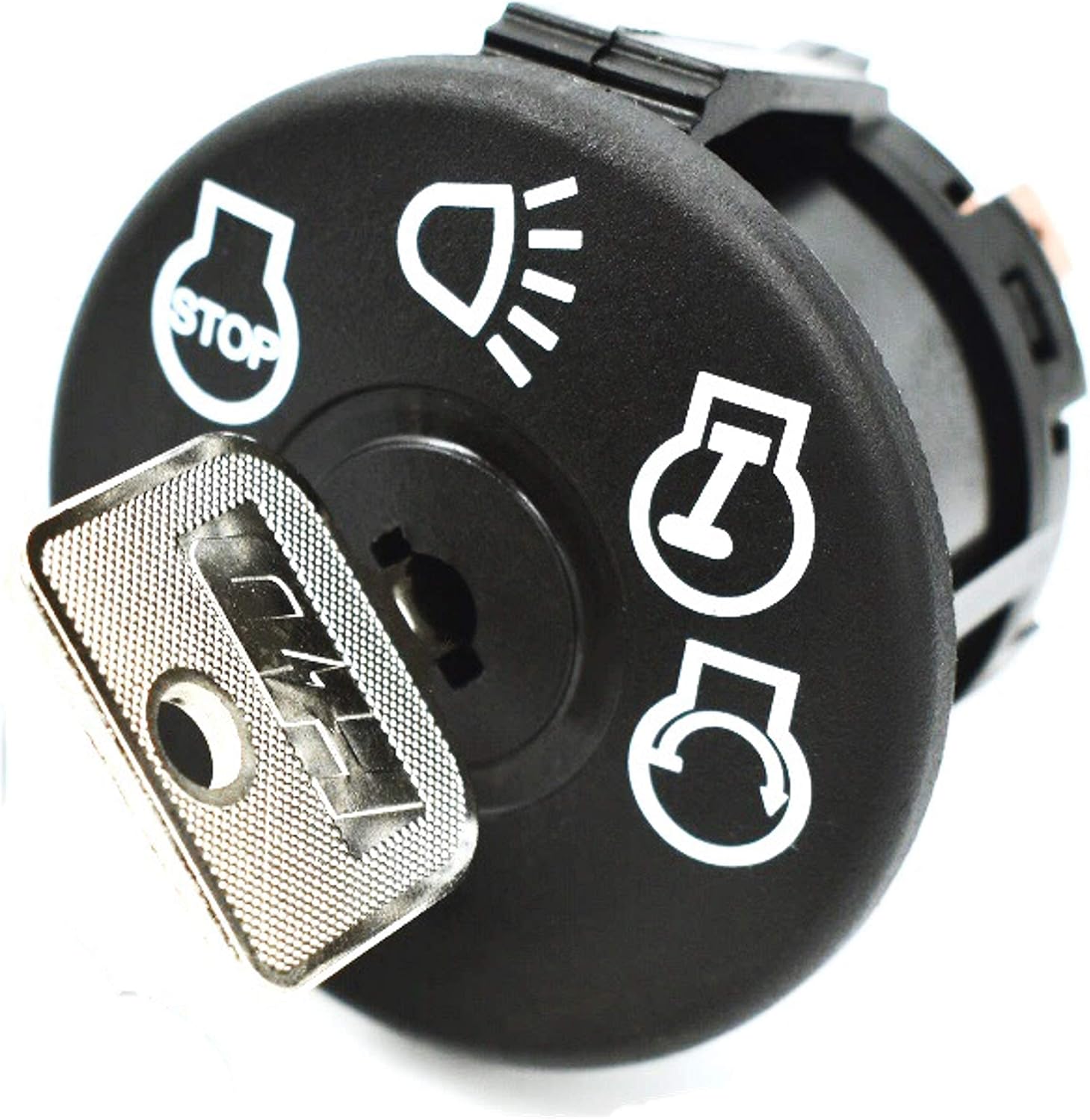 HD Switch GY20074 AM133597 Interruptor de llave de encendido para John Deere Scotts Sabre cortacésped tractor de jardín, incluye 2 llaves y llavero
