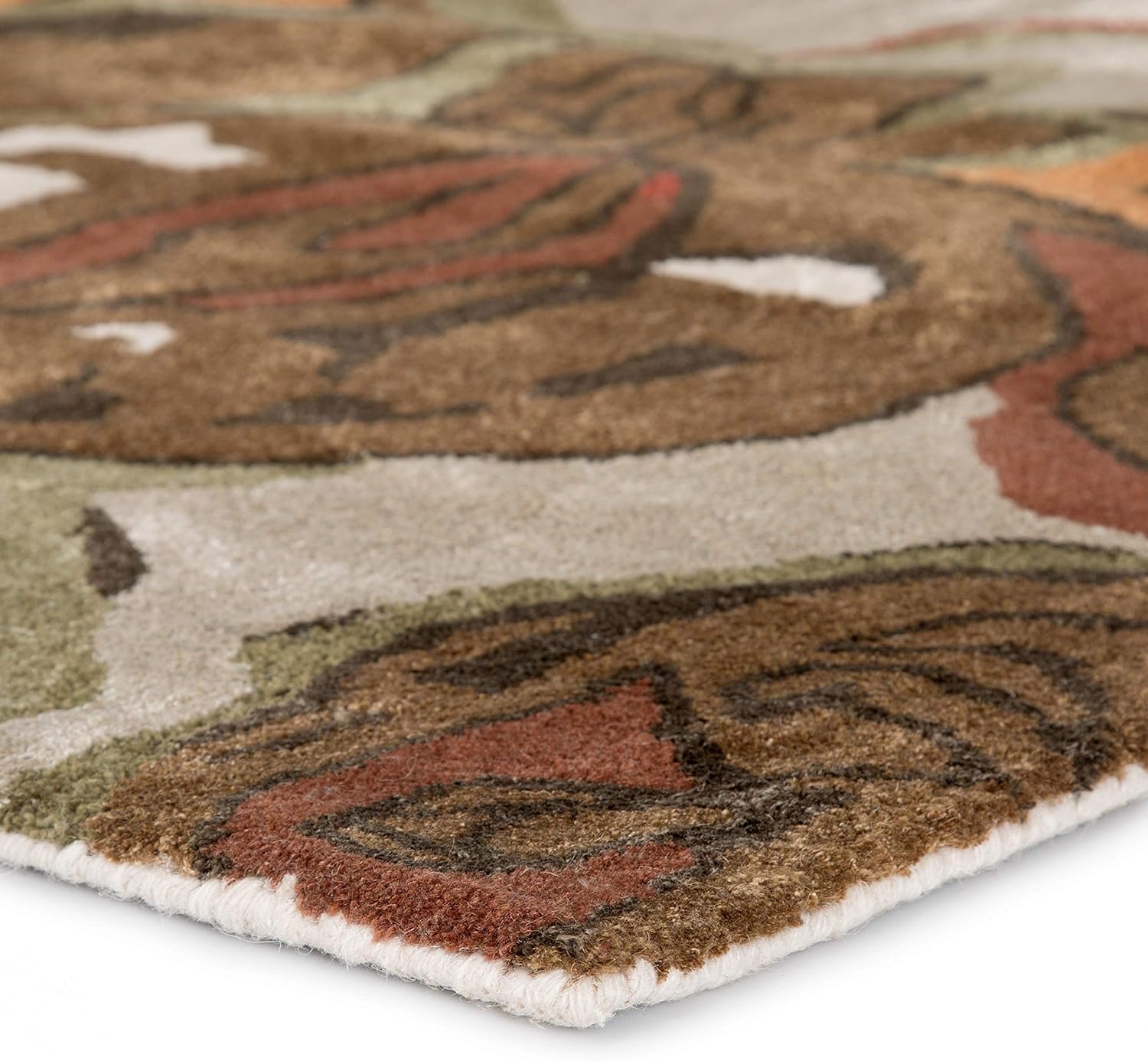 Jaipur Living Petal Pusher Alfombra de área floral hecha a mano gris claromulticolor (5 pies x 8 pies)