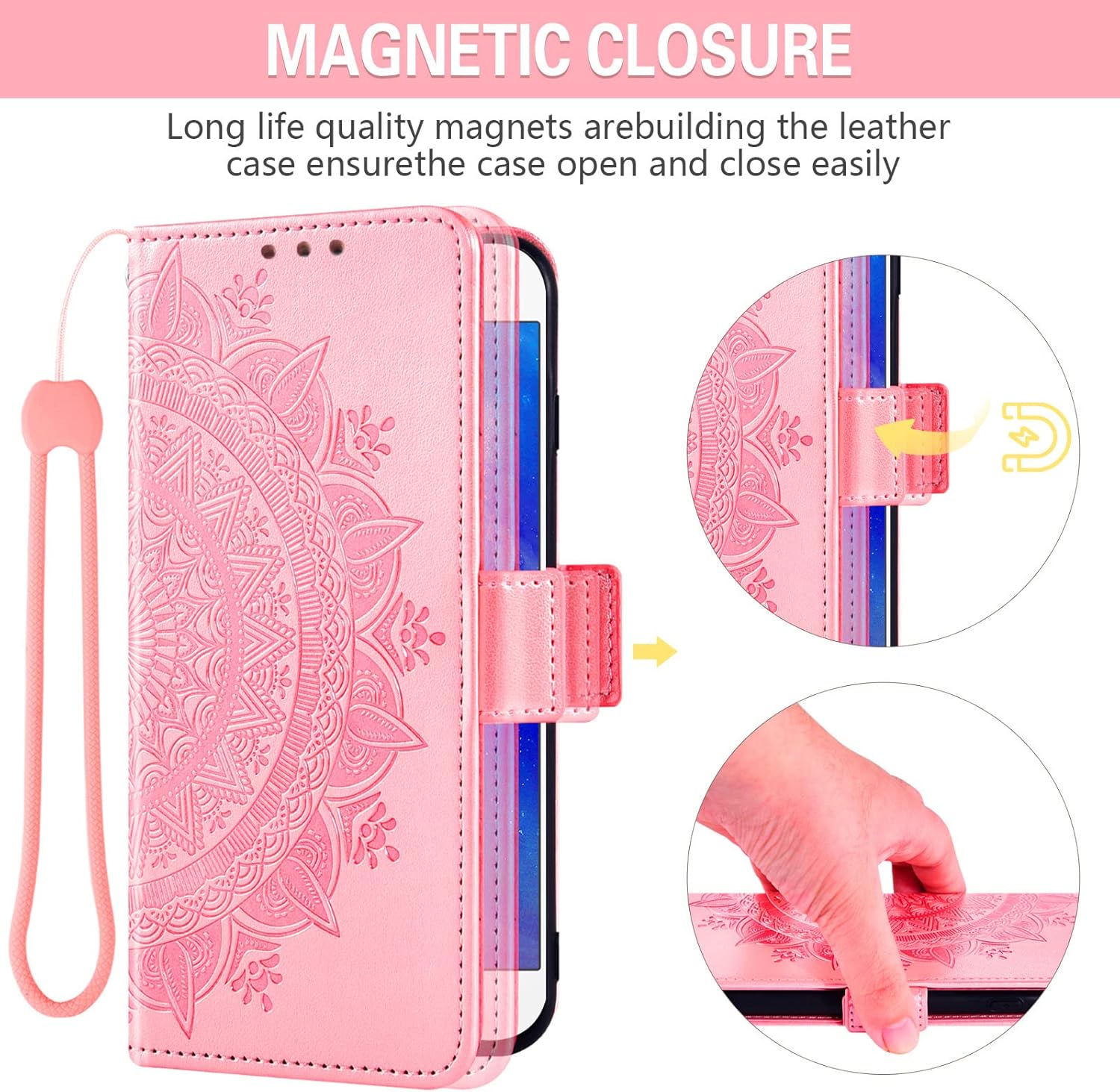 Asuwish Compatible con Samsung Galaxy A02s – Funda tipo cartera de vidrio templado, protector de pantalla para tarjetas de crédito, correa de muñeca