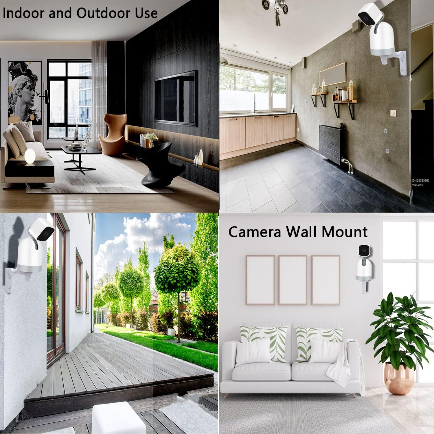 Soporte de pared para cámara compatible con Blink Mini Pan-Tilt Camera WYZE Cam Pan V3 V2 Battery Cam Pro, soporte de pared ajustable de 180 Soporte