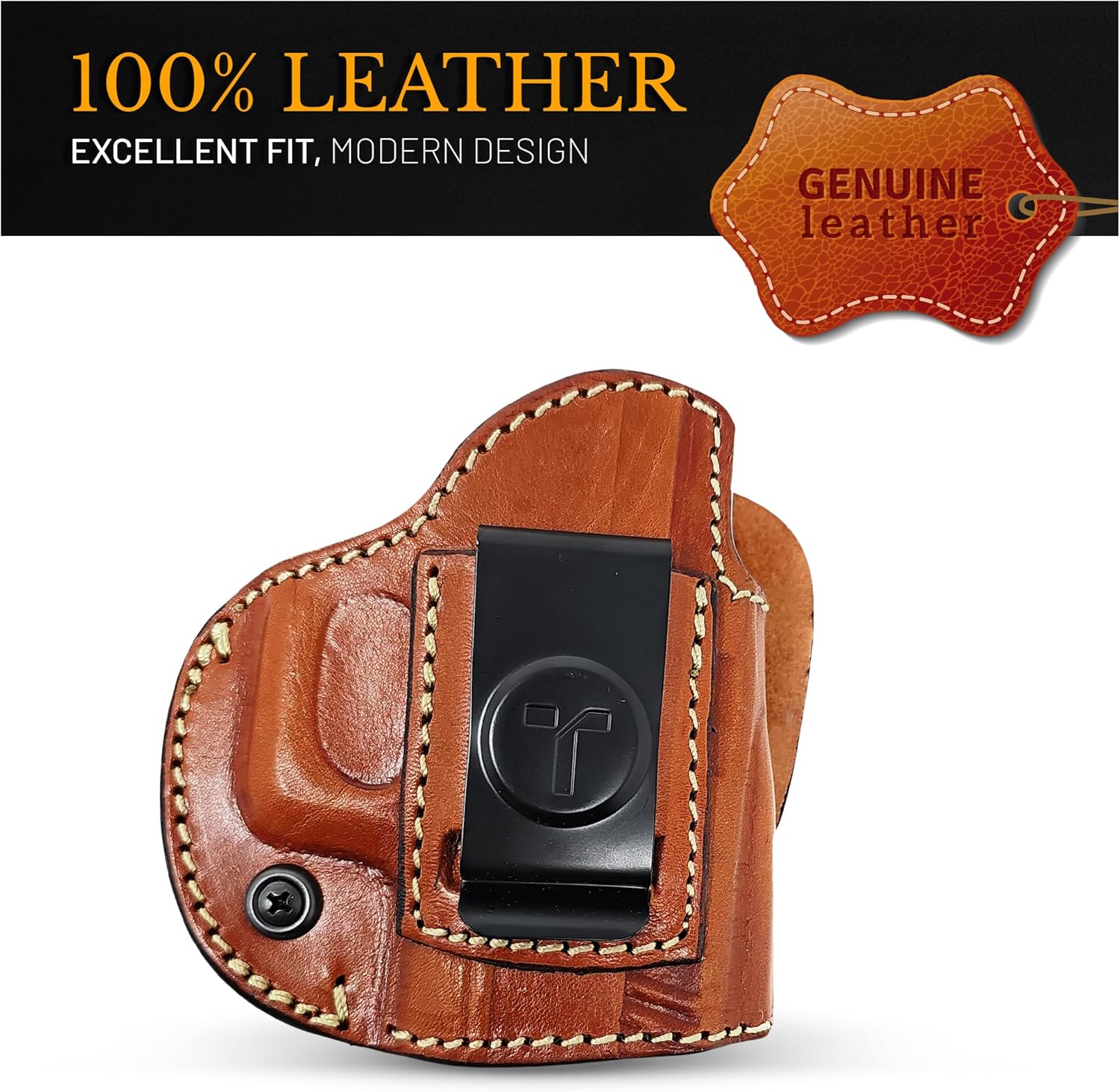 Funda de cuero IWB para pistolas óptica lista. Funda de cuero para pistola Glock 26 27, Taurus G2C G3C, escudo de 0.354 in con láser CT. Funda de