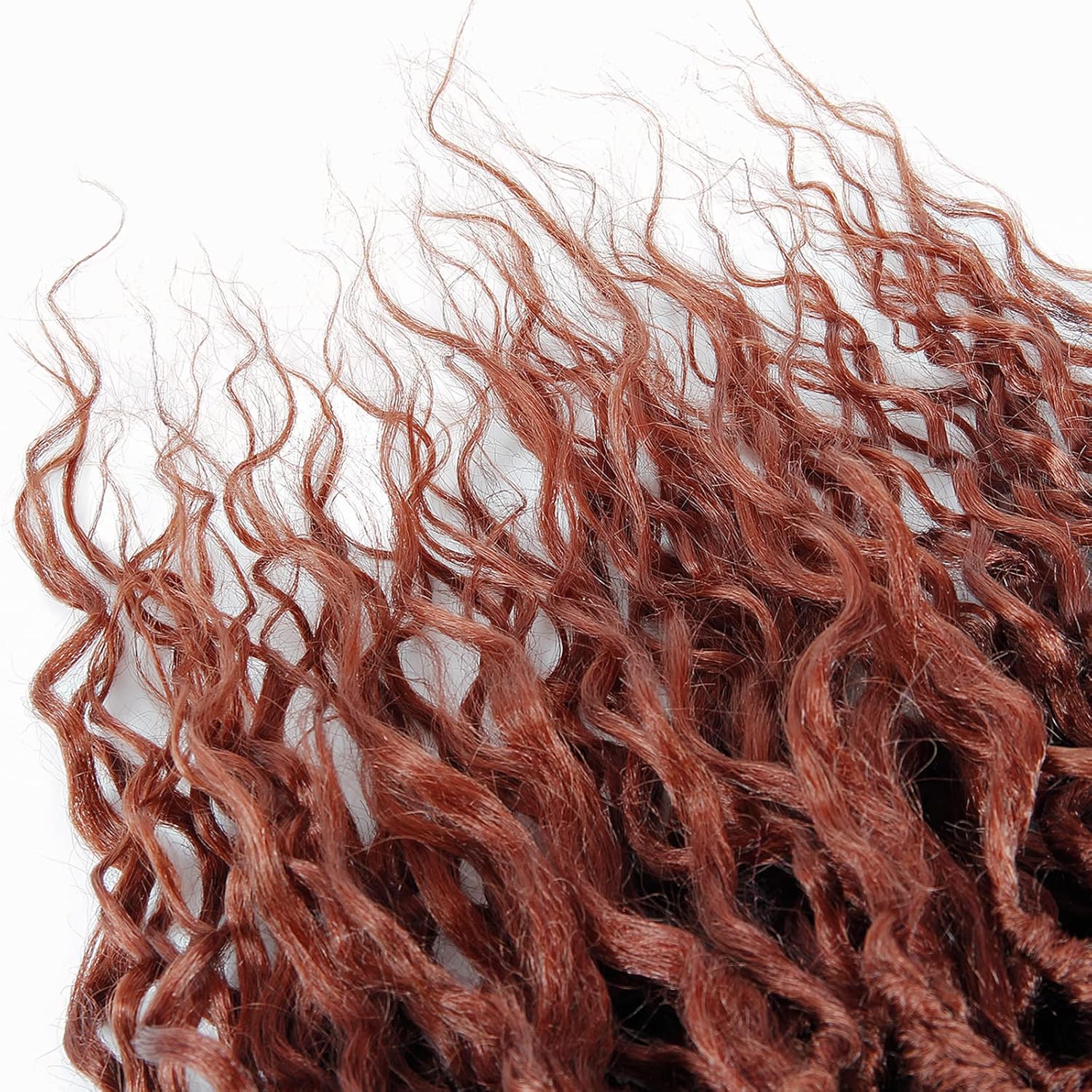 Rastas sintéticas de ganchillo de 24 pulgadas, trenzas de ganchillo onduladas, con extremos rizados, extensiones de cabello sintético trenzado (24