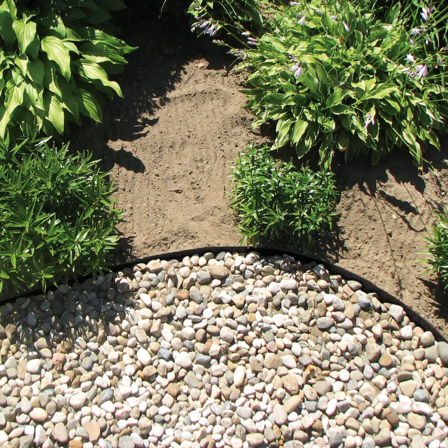 EasyFlex Kit de proyecto de borde de paisaje de aluminio, 4 piezas de metal para bordes de jardín con púas, kit de 24 pies, negro