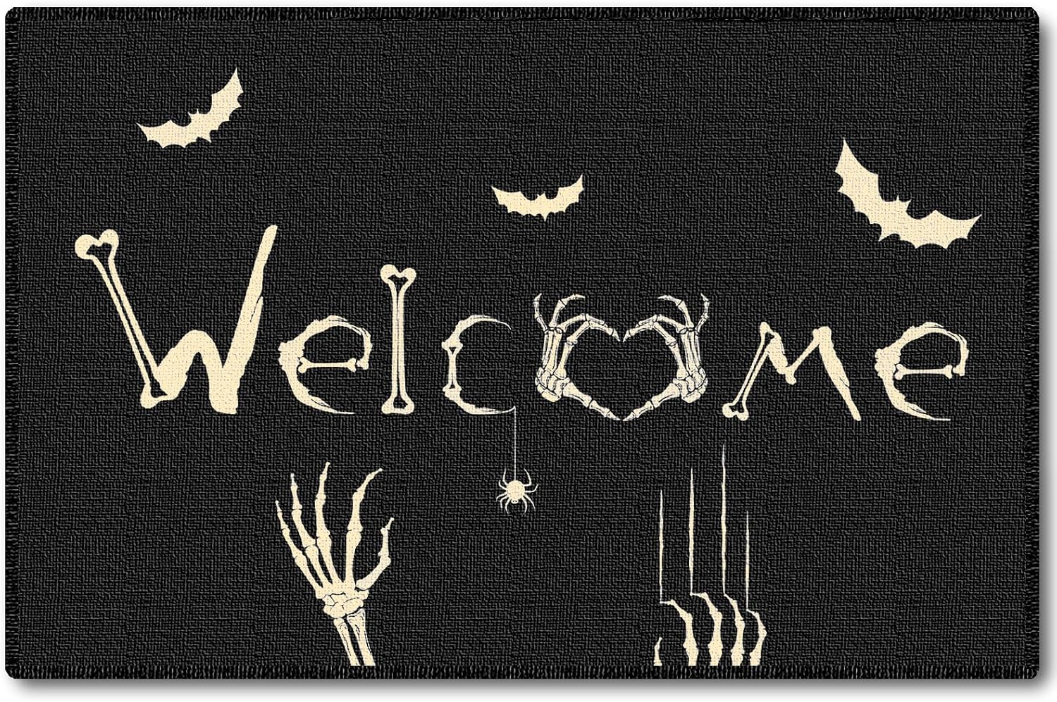 Tapete de puerta de Halloween para interiores y exteriores, decoración de Halloween, antideslizante, divertida decoración de calavera para