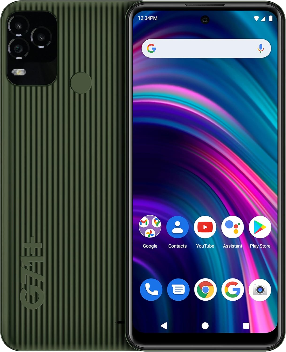 BLU G71+  2022  Batería de 3 días  Desbloqueada  Pantalla HD+ de 6.5 pulgadas  Versión de EE. UU.  1284 GB  Verde