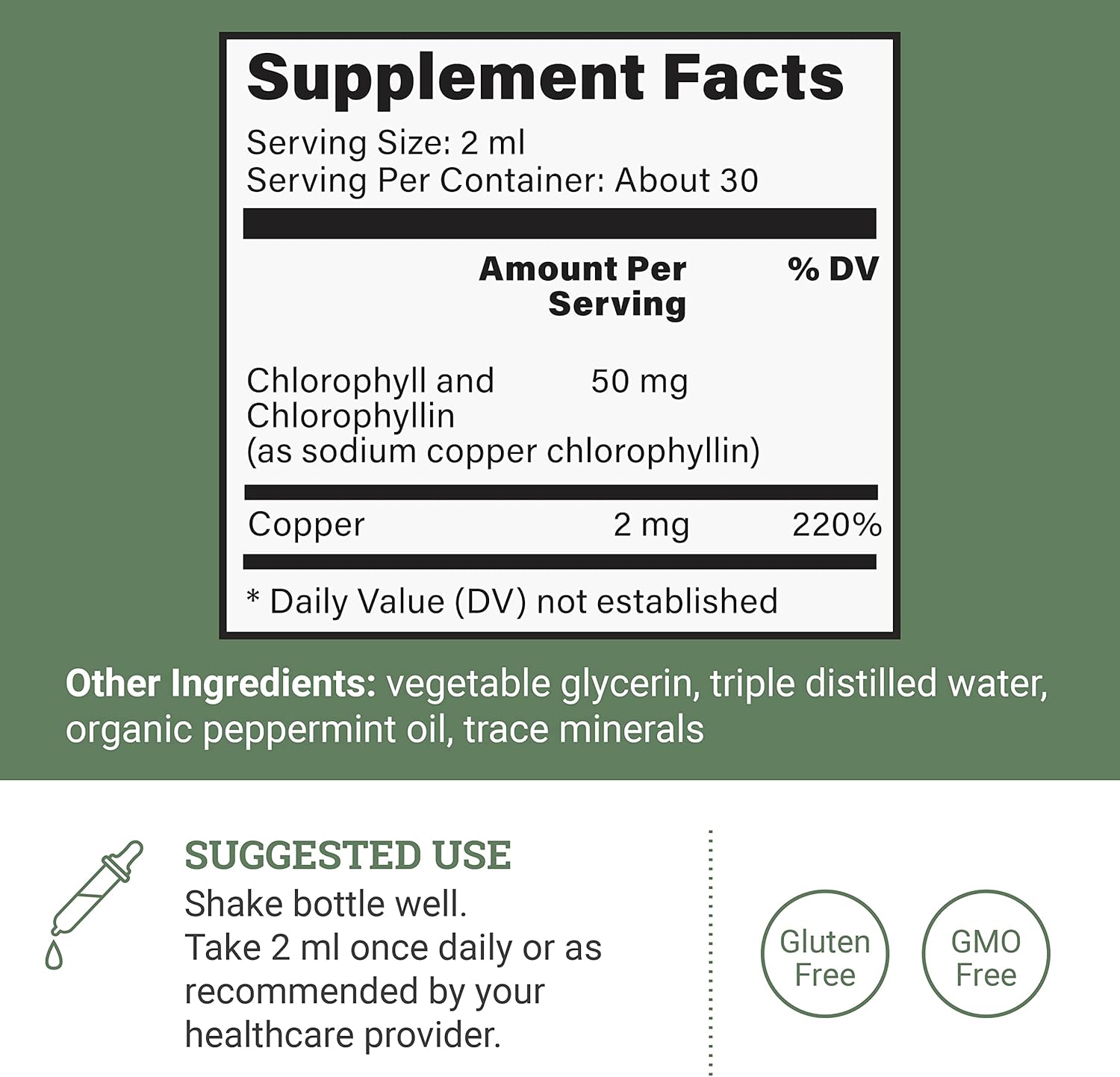 Earth Harmony – Yoduro de potasio orgánico 250 mcg y clorofila – 1 onza líquida y 2 onzas líquidas