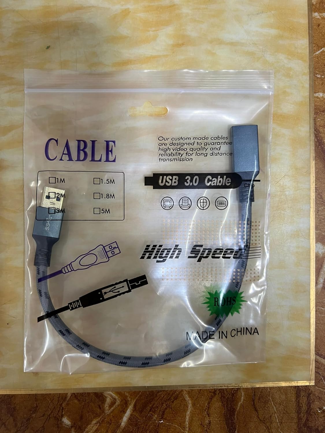 SNANSHI Cable de extensión USB de 3 pies, extensor USB de nailon trenzado, cable de extensión USB 3.0 para cámara web, impresora, mouse USB,