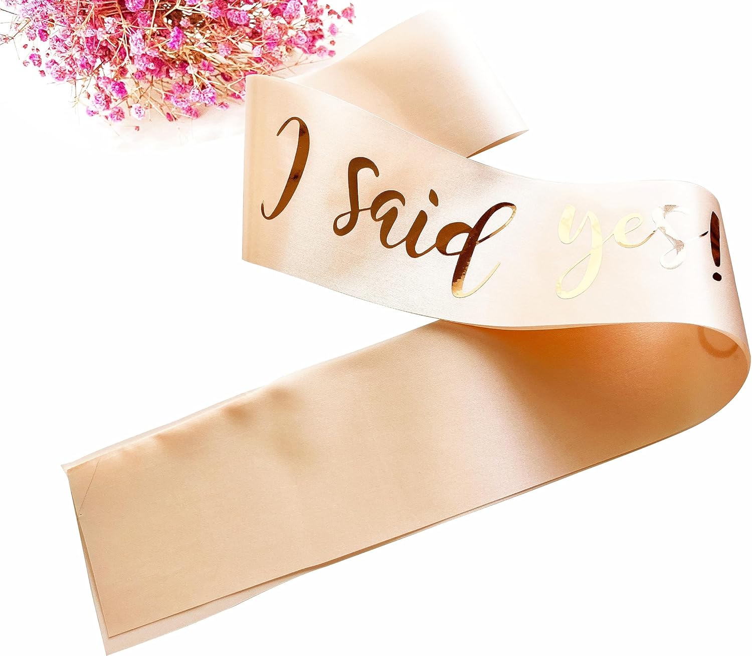 Banda con texto en inglés “I Said Yes for Future Mrs, propuesta de compromiso, anuncio de boda, banda de despedida de soltera para novia