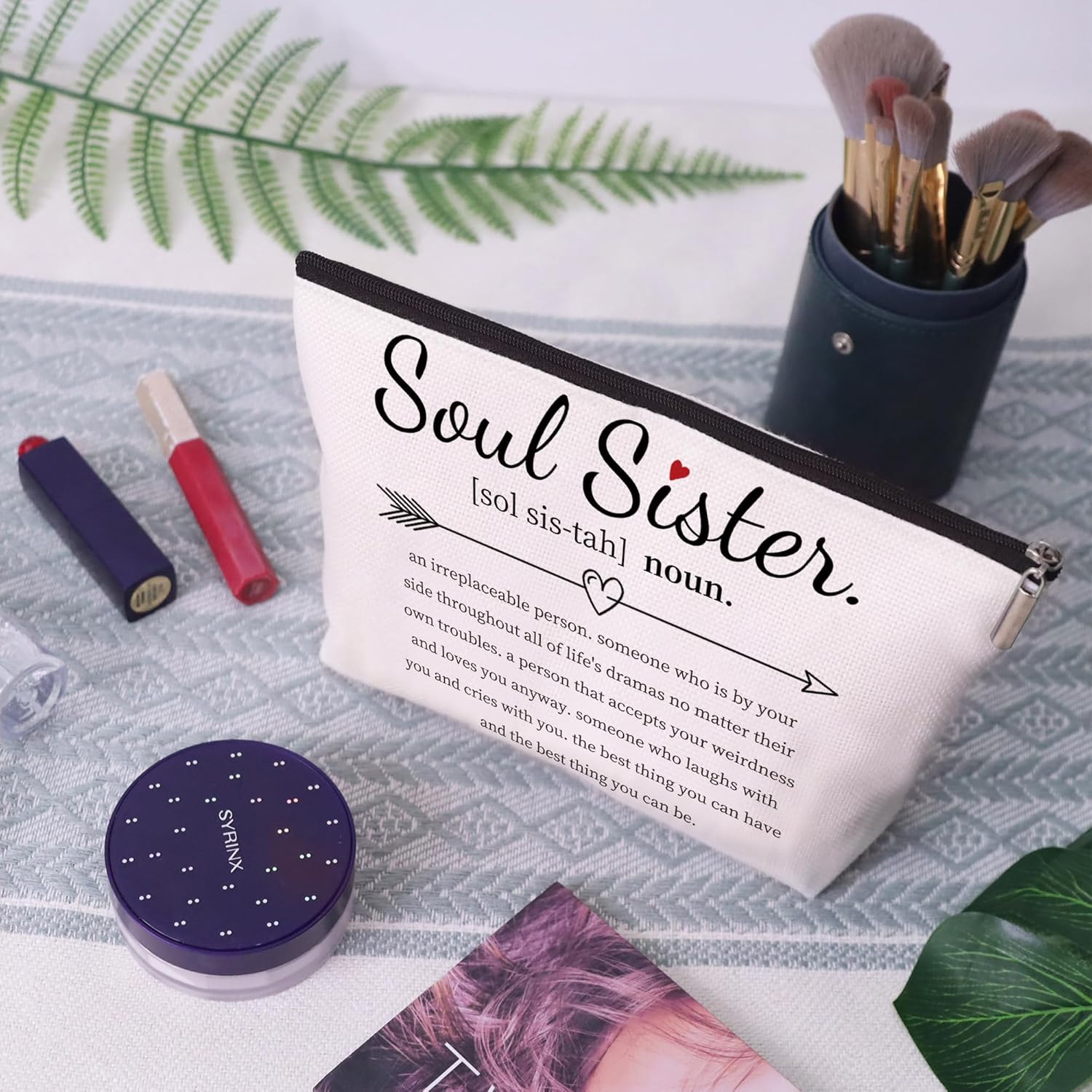 Bolsa de maquillaje personalizada para mujeres, regalo alentador para viajes, cumpleaños, amigos, profesores, graduaciones y Navidad, ideal para uso