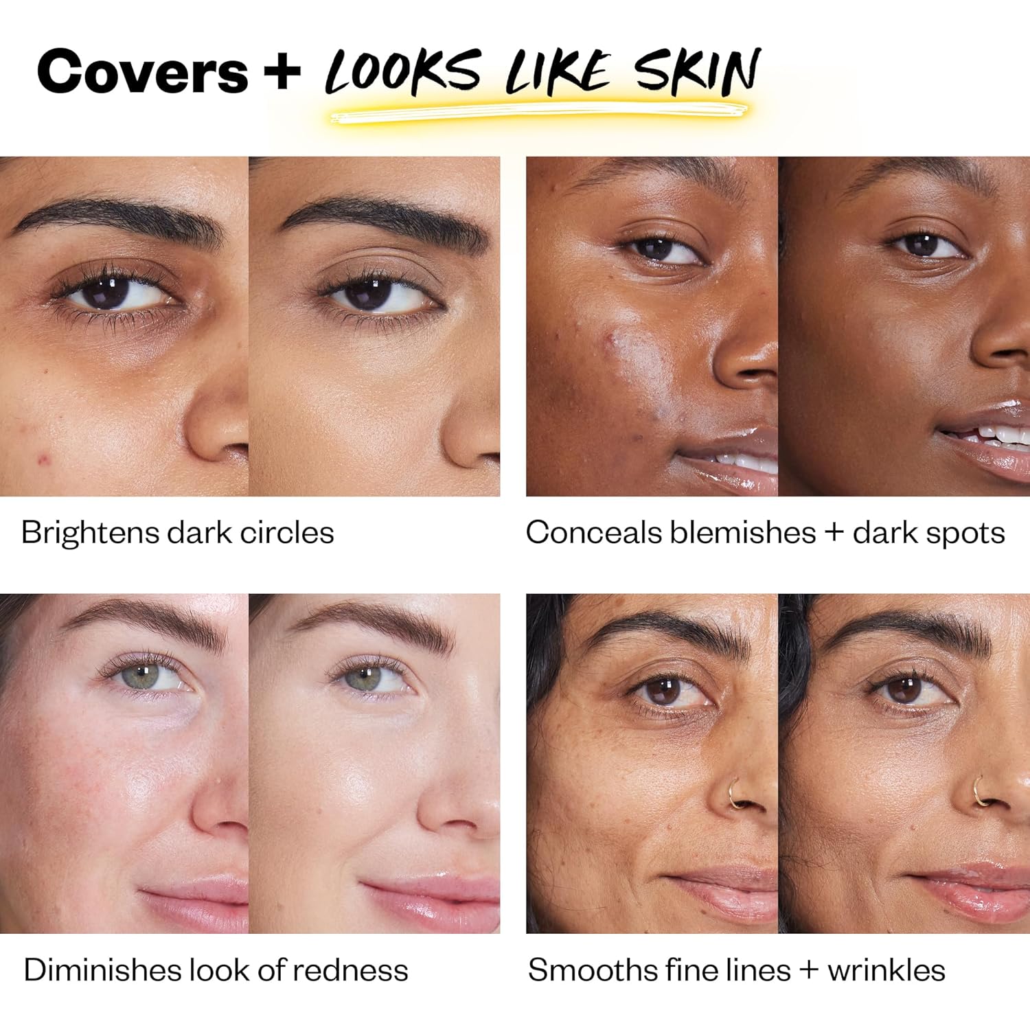 Kosas Mini corrector revelador  maquillaje de cobertura media, oculta ojeras debajo de los ojos, manchas oscuras y manchas (tono 04)