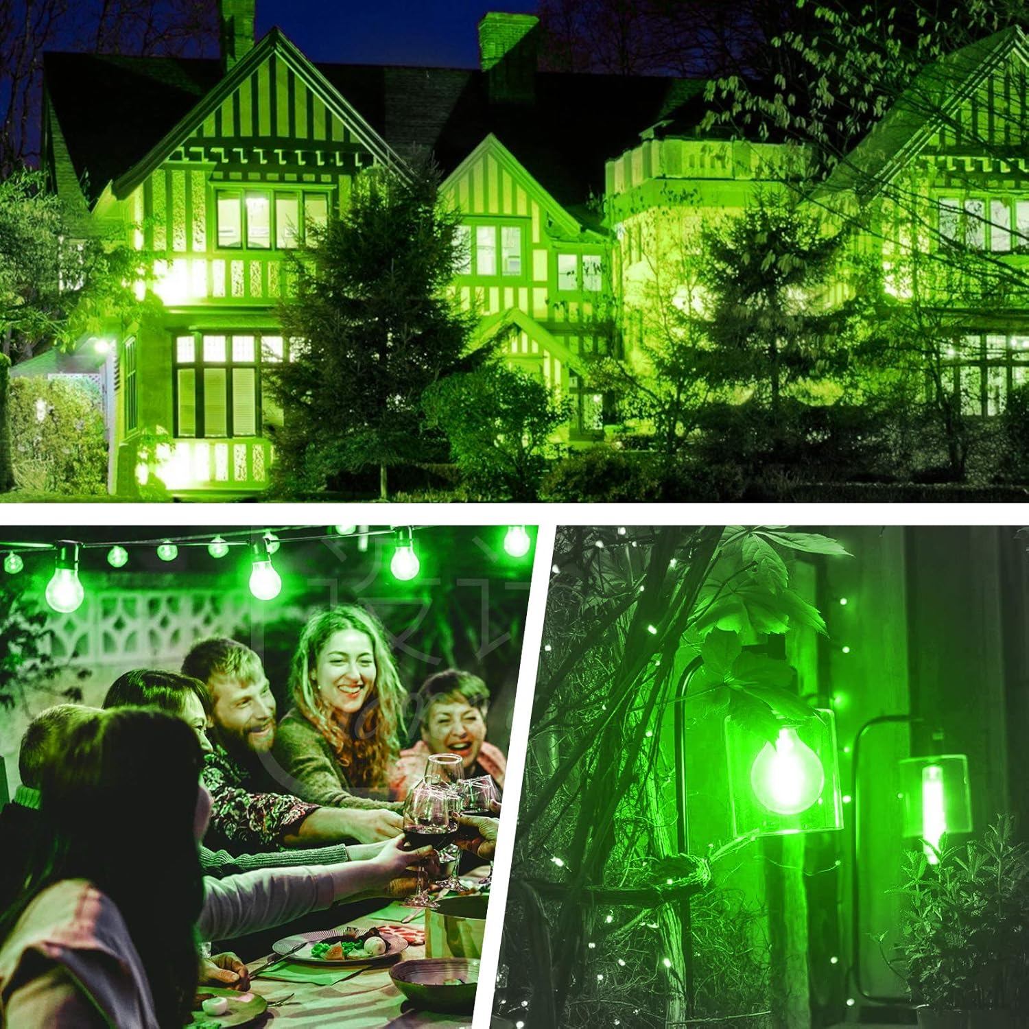Bombillas LED A19 de color verde, 5 vatios (equivalente a 40W), base E26, para fiesta de boda, Halloween, Navidad, bar, decoración ambiental