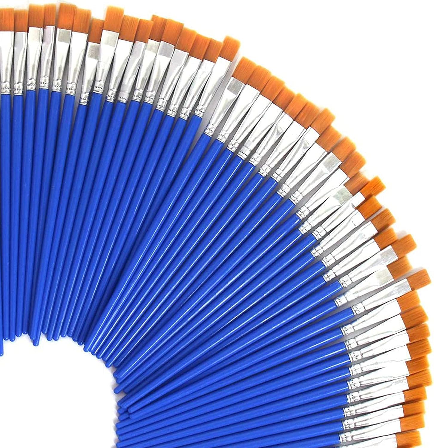 30 pinceles planos de 0.354 in de ancho, pincel pequeño acrílico a granel para pintura de detalles