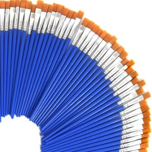 30 pinceles planos de 0.354 in de ancho, pincel pequeño acrílico a granel para pintura de detalles 30 pinceles planos de 0.354 in de ancho, pincel pequeño acrílico a granel para pintura de detalles