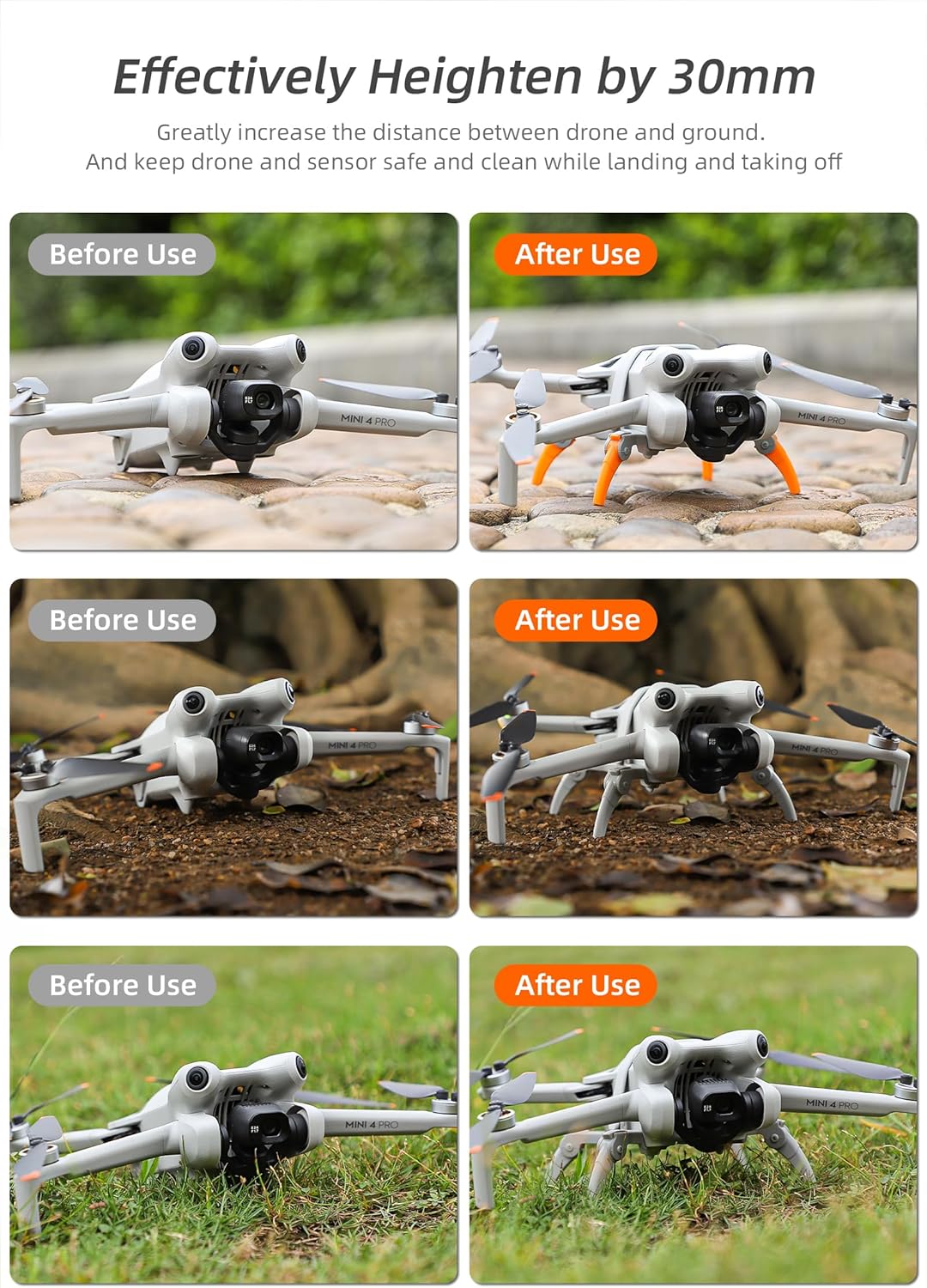 FPVtosky Tren de aterrizaje para DJI Mini 4 Pro Drone, DJI Mini 4 Pro Drone Spider Leg Kit de extensión plegable, accesorios DJI Mini 4 Pro Drone