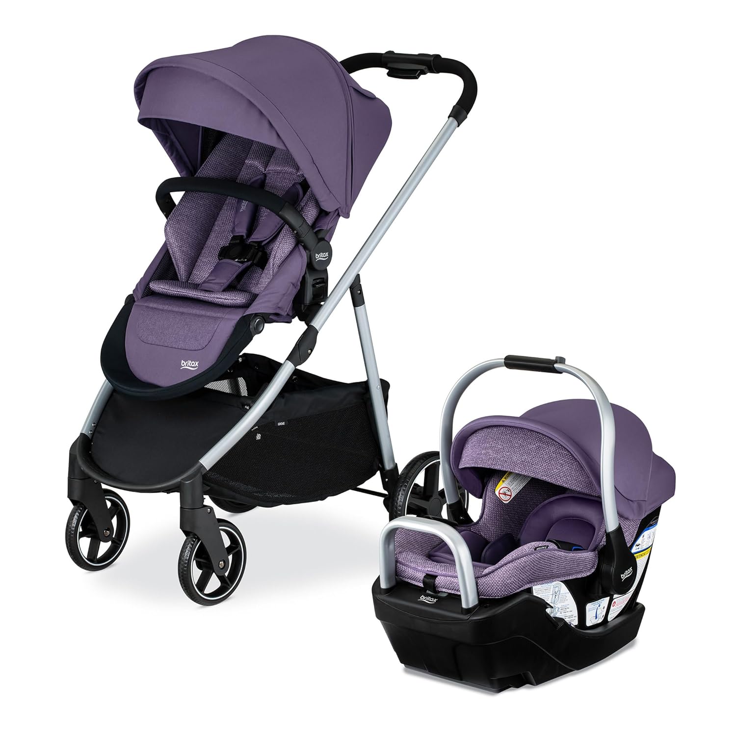 Britax Willow Grove SC – Sistema de viaje para bebé, asiento de automóvil infantil y cochecito combinado con base alpina, tecnología ClickTight,