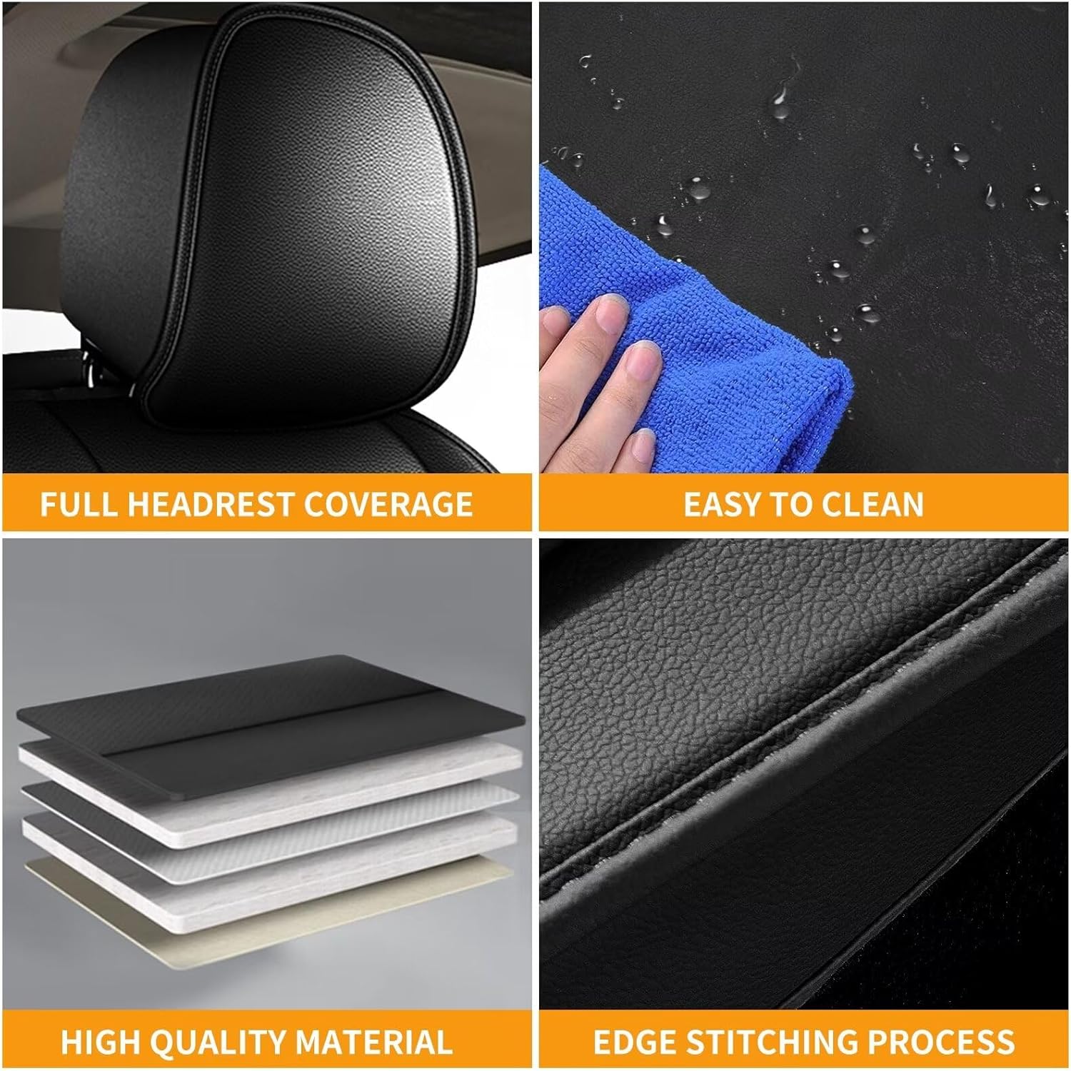 Fundas de asiento delantero de automóvil para Nissan Sentra 2008-2023, funda de asiento impermeable de piel sintética con compatible con bolsa de