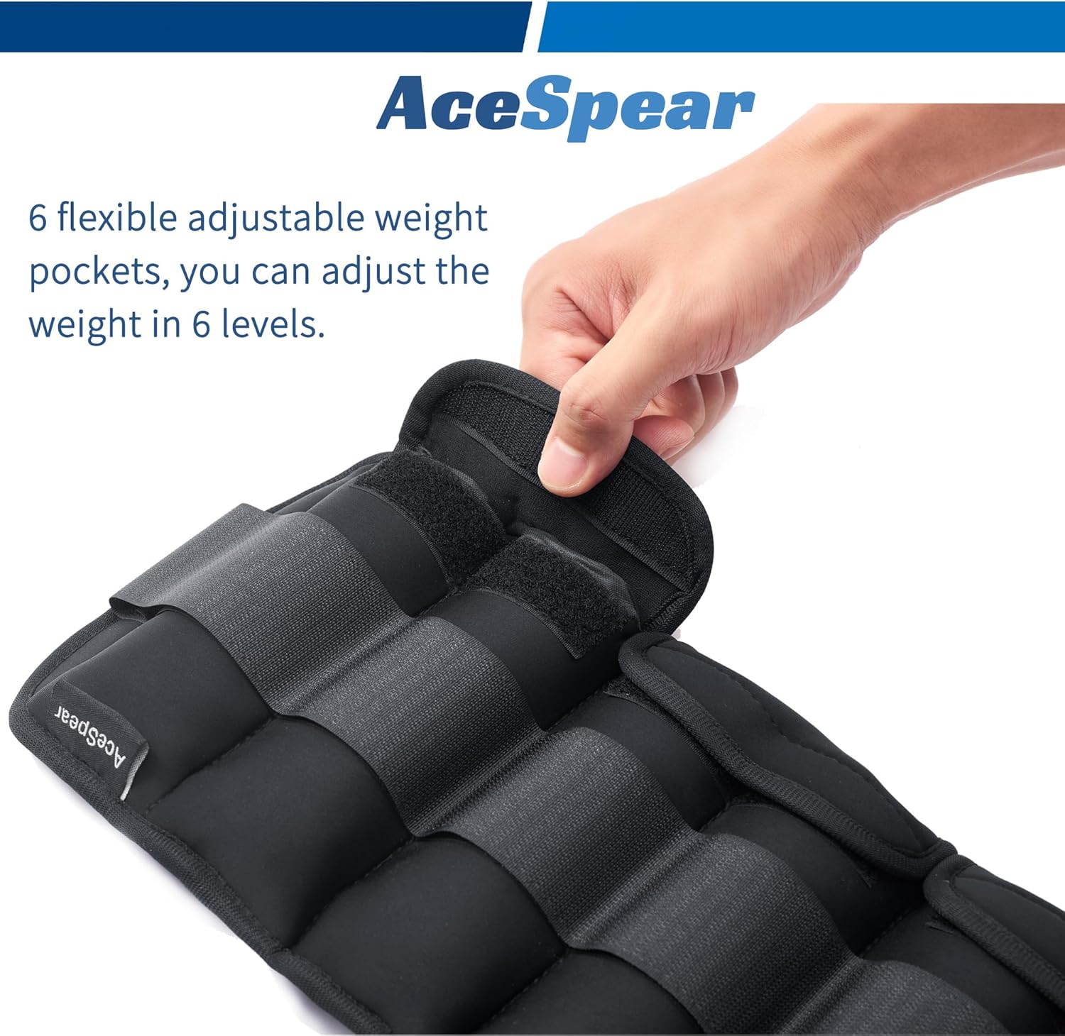 AceSpear Pesas de tobillo ajustables para mujeres y hombres, 2 x 5 libras, 7 libras, peso de pierna, gimnasio para ejercicio de pies, entrenamiento
