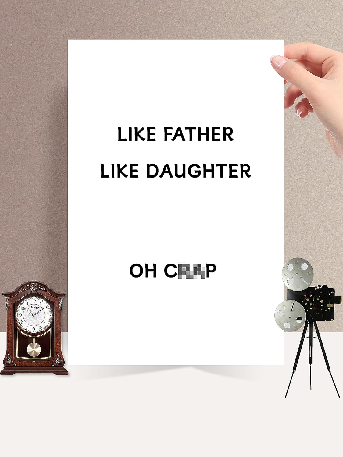 SIMSONN Tarjeta de cumpleaños para padre, divertida tarjeta del día del padre de hija, tarjeta de cumpleaños humorística para papá, como padre como