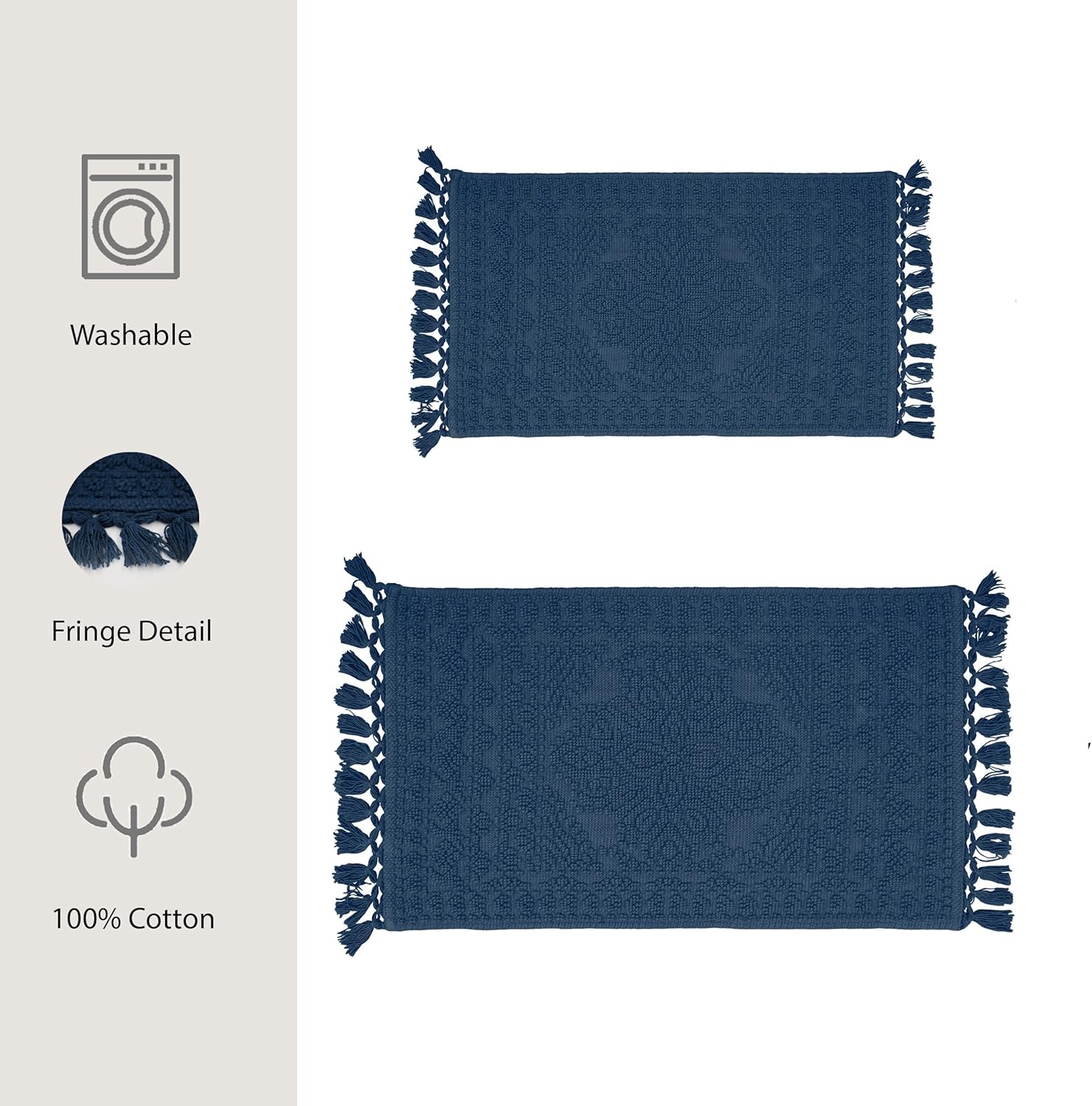French Connection – Alfombra Nellore de baño con flecos