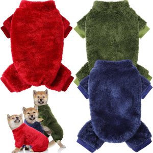 Pijama de 3 piezas para perros pequeños, ropa para cachorros, abrigos de invierno para perros, pijamas elásticas para perros, overol esponjoso para Pijama de 3 piezas para perros pequeños, ropa para cachorros, abrigos de invierno para perros, pijamas elásticas para perros, overol esponjoso para