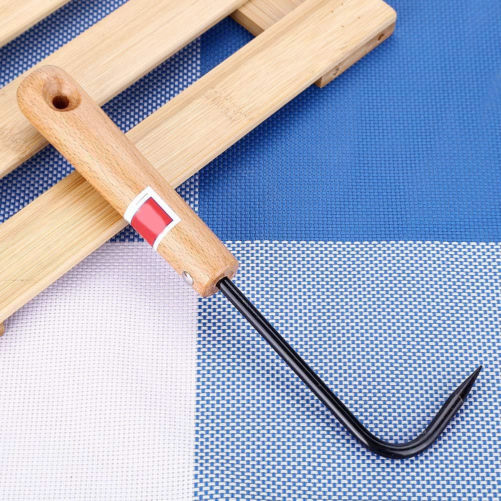 AYNEFY Gancho de raíz de bonsái, rastrillo de jardinería con mango de madera, herramienta de recogida de raíces de bonsái, herramienta de trasplante