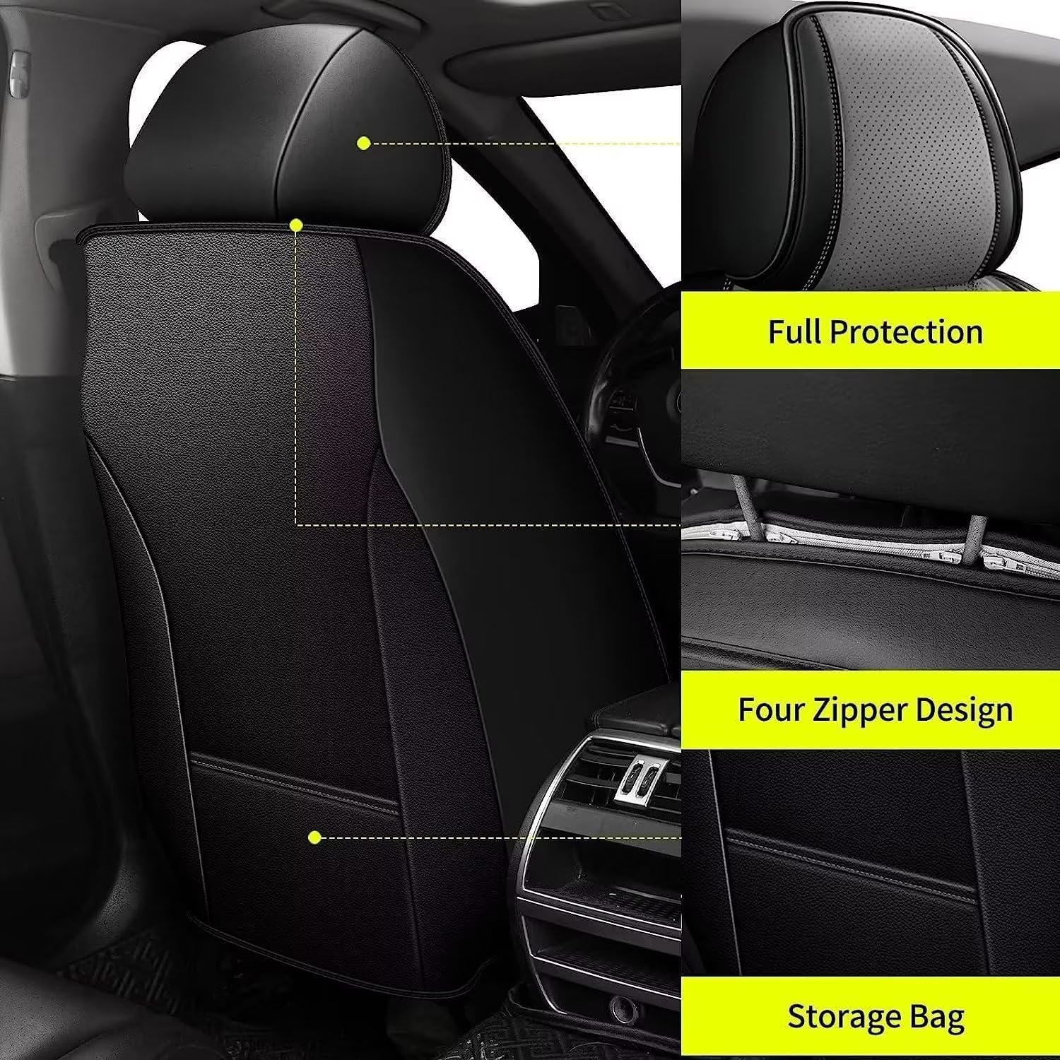Fundas de asiento de automóvil para 2 asientos delanteros, aptas para Hyundai Sonata 2007-2023 2024 con compatible con bolsas de aire, accesorios de