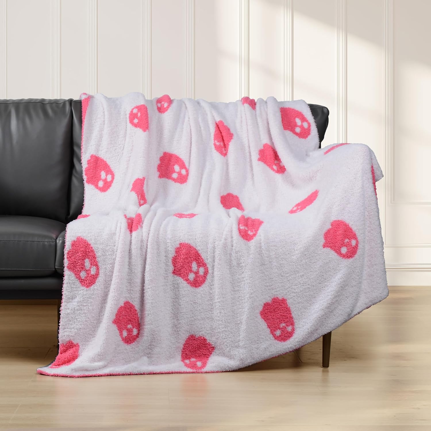 Decoración de Halloween – Manta de fantasma rosa, manta suave y acogedora para niños, para cama, sofá y sofá, 50 x 60 pulgadas, fantasma rosa