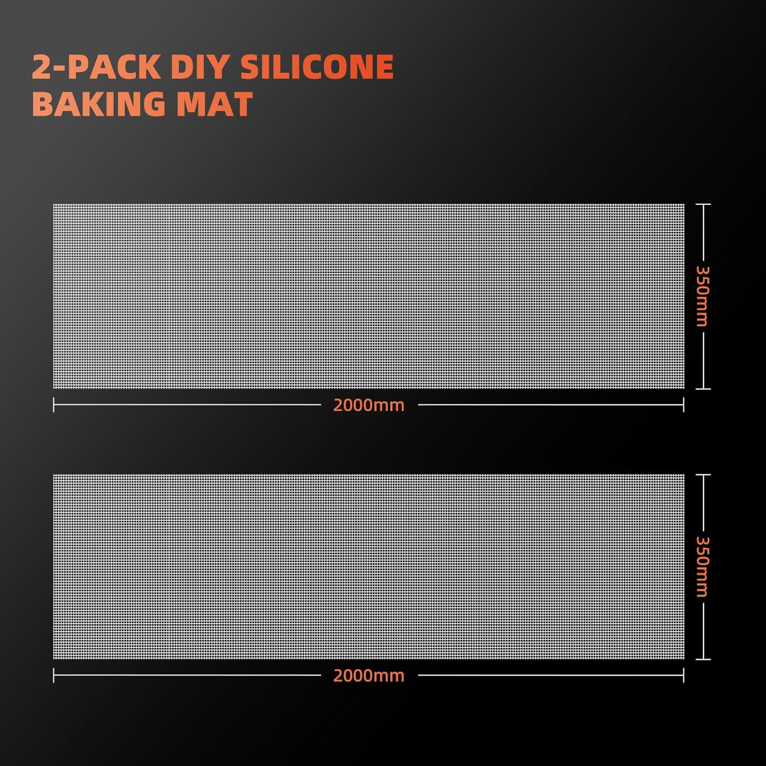 Hojas deshidratadoras de silicona de 78.740 x 13.780 in, paquete de 2, malla de silicona antiadherente grande para secadora de frutas, forros de