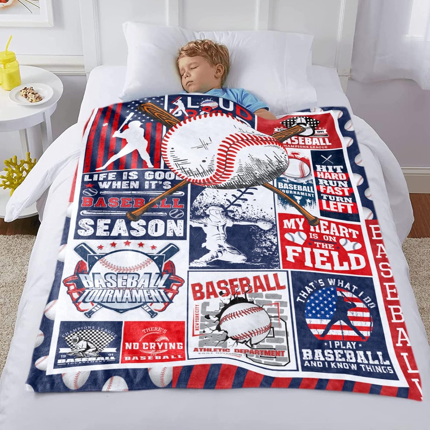 Regalos de béisbol para niños, regalos de entrenador de béisbol, regalos de béisbol para niños de todas las edades, mantas regalos para niños que