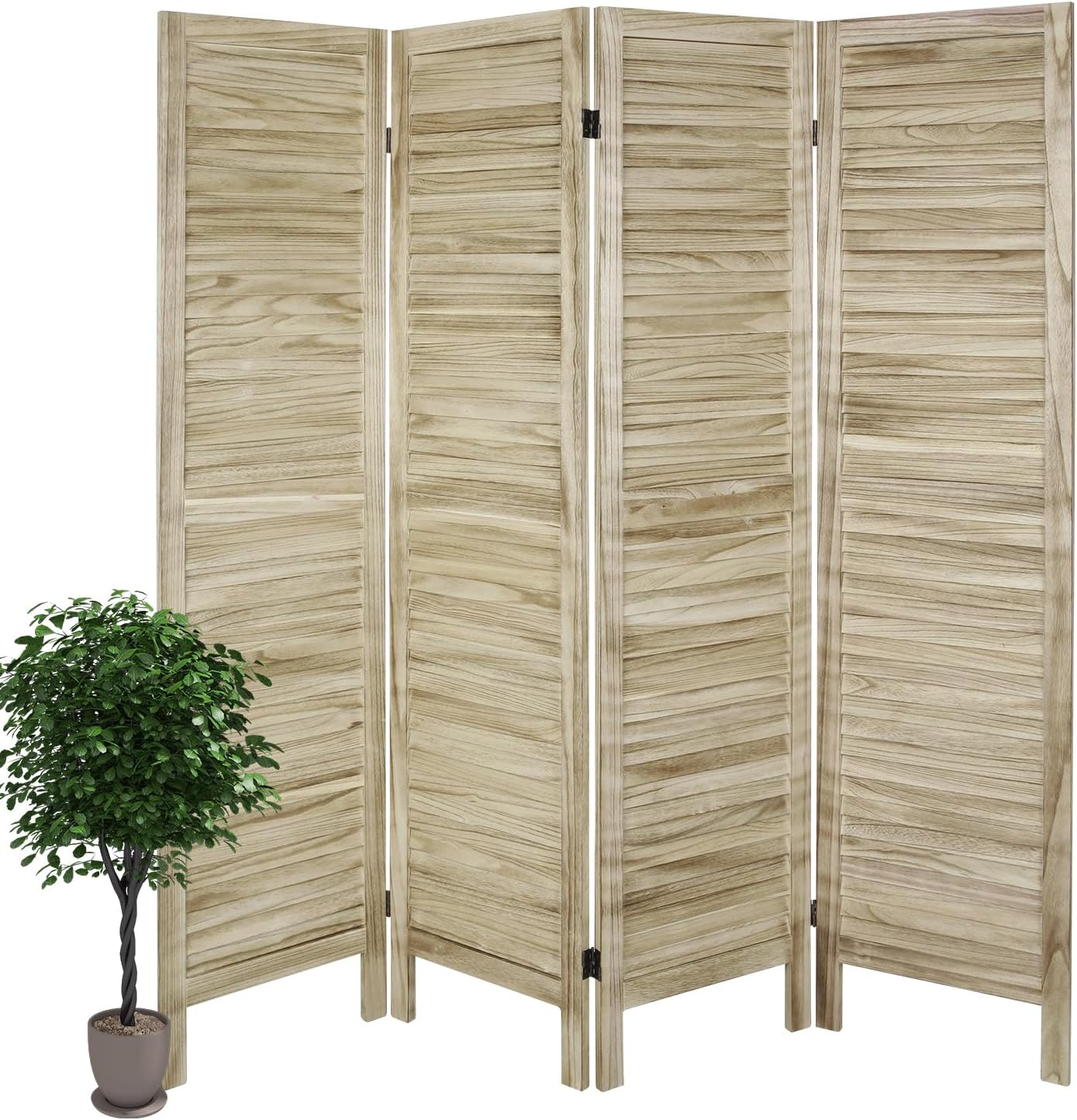 Babion Divisores de habitación de 4 paneles, separadores de habitación de madera, separadores de habitación portátiles y pantallas de privacidad